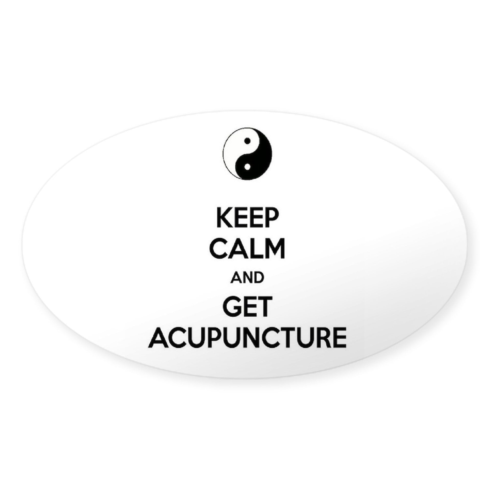 Keep Calm Get Acupuncture Oval Car Bumper Sticker - Funny Vinyl Decal for Cars, Trucks, Laptops - Perfect for Acupuncturists, Wellness Enthusiasts & Humor Lovers