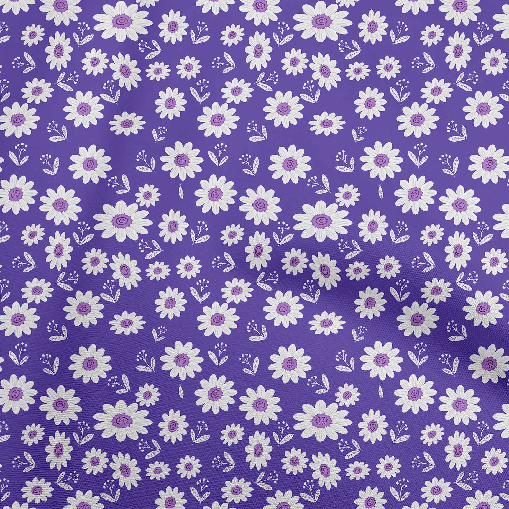 oneOone 100% Cotton Poplin Purple Floral Print Fabric by The Yard - 42 Inch Wide for DIY Kids Clothing, Dresses & Sewing Projects | Soft, Durable & Easy to Sew