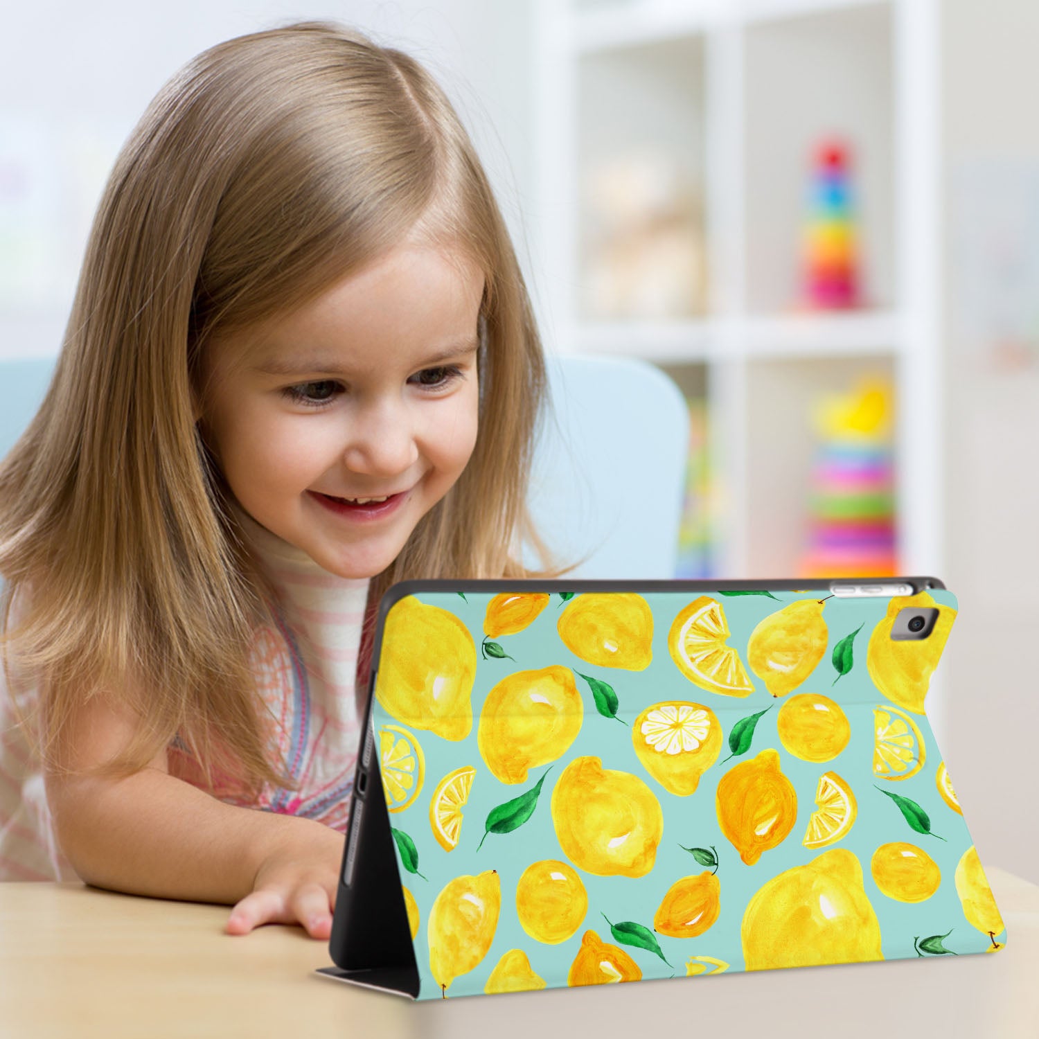 Premium iPad Folio Case with Fruit Design - Slim Protective Cover for iPad Air/Pro, Perfect for Work, School & Travel