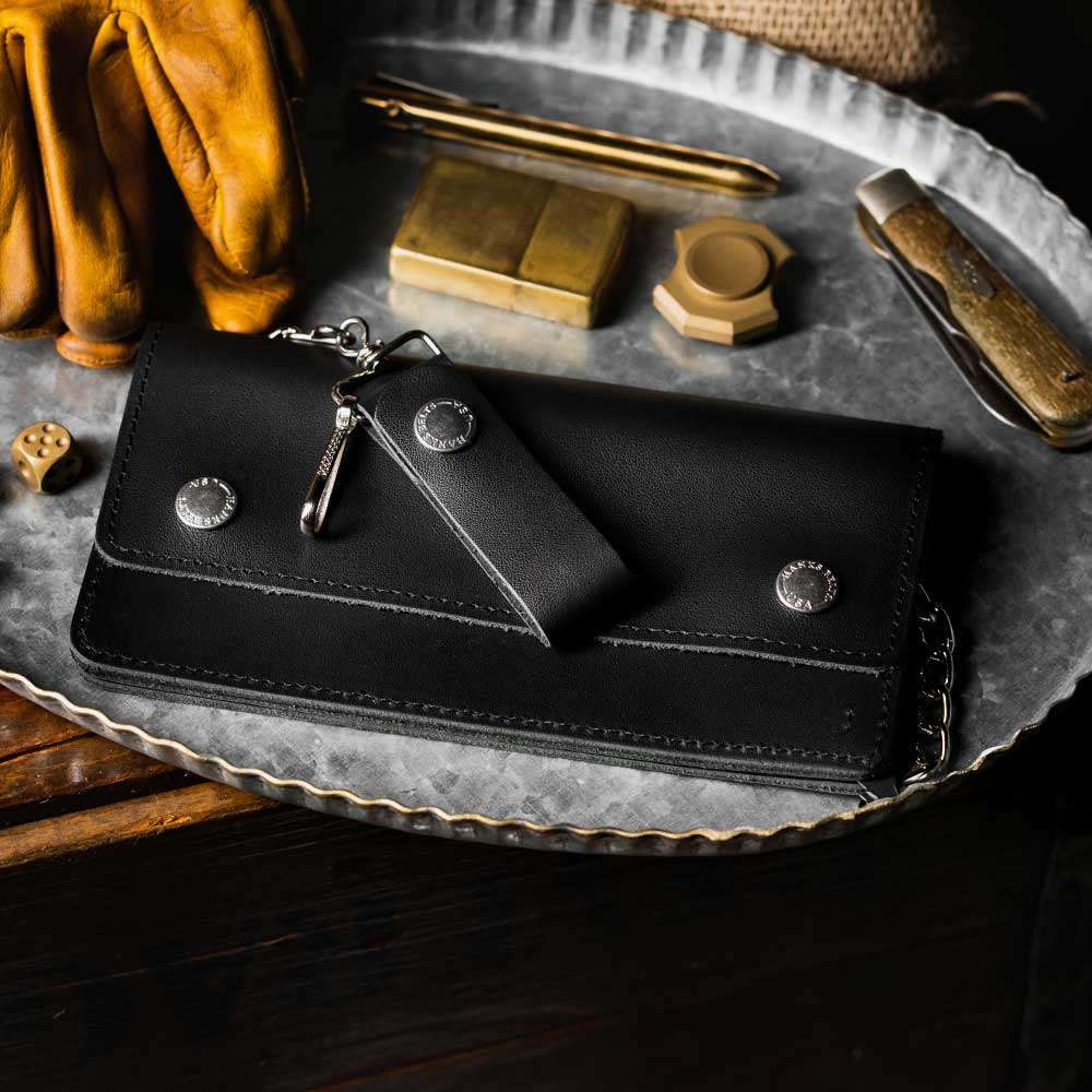 Big Bear Biker Chain Wallet for Men - Durable Leather Money Clip Wallet with Metal Chain - Perfect for Motorcycle Riders, Bikers & Outdoor Enthusiasts