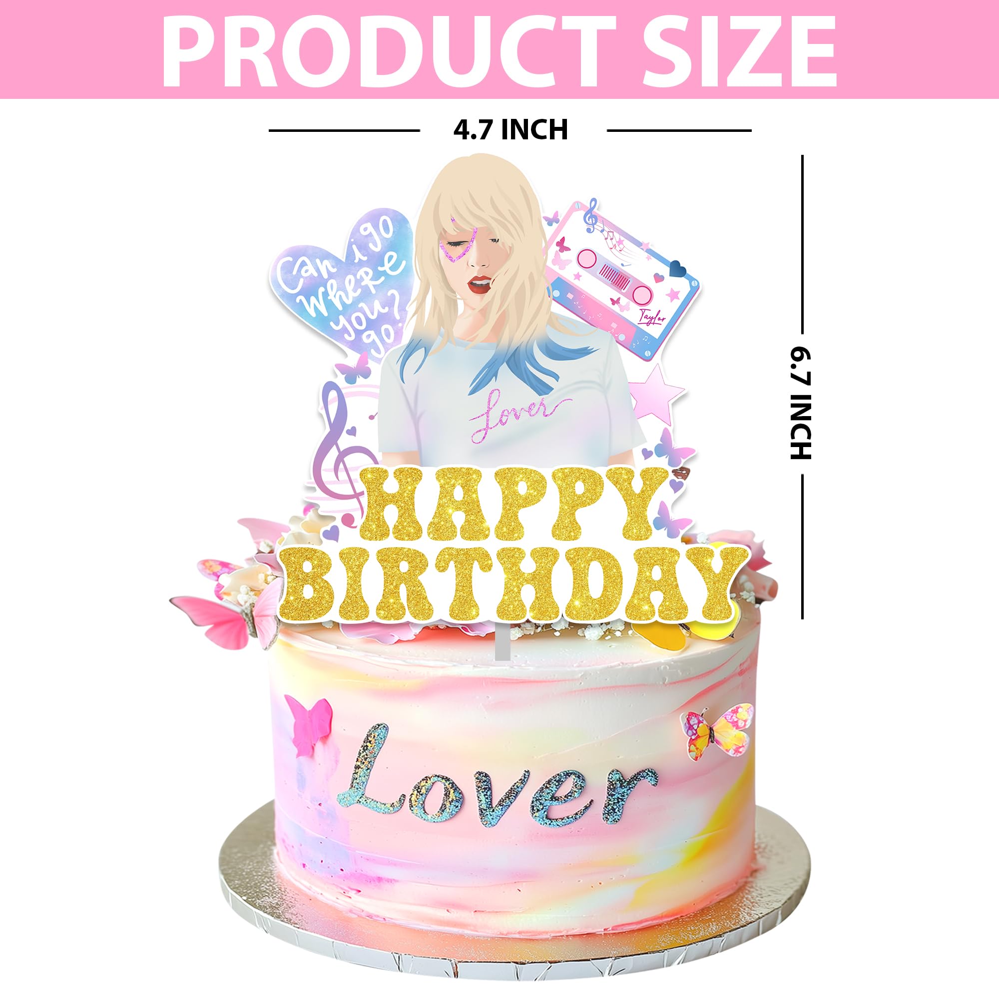 Super Star Music Cake Toppers - Birthday Party Decorations for Singer Fans, Celebration Cake Topper Supplies | Perfect for Birthday Parties, Concerts, Music Themed Events & Fan Gatherings