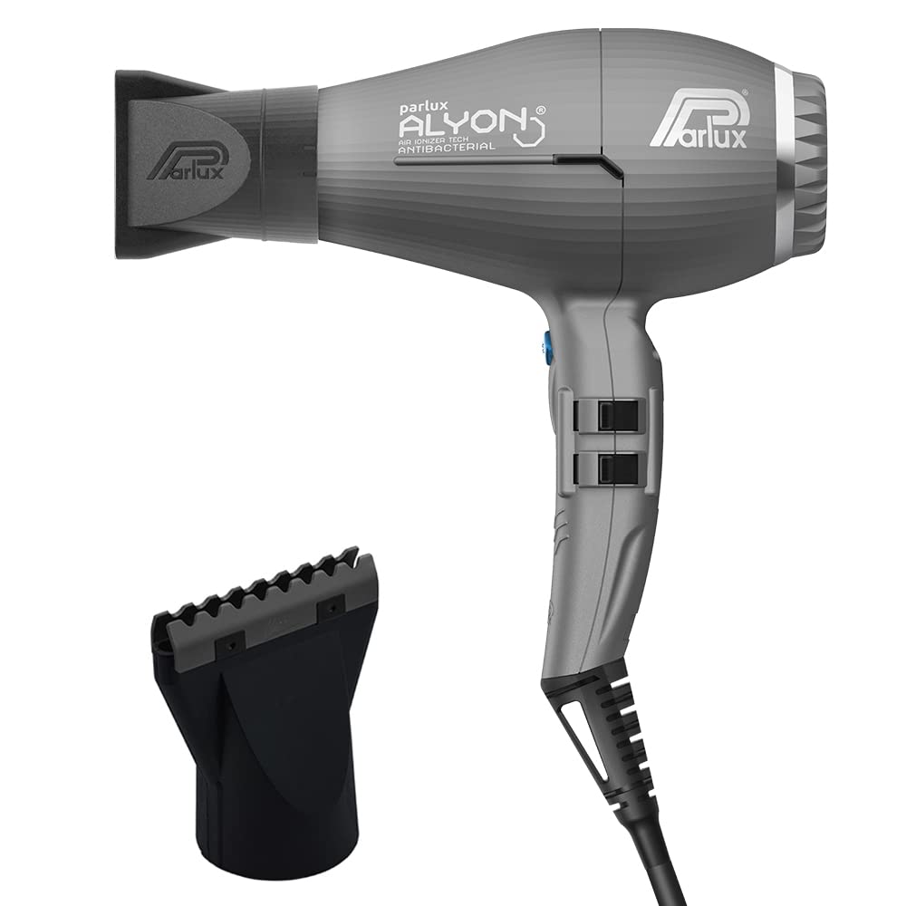 Parlux Alyon Matte Graphite Professional Hair Dryer with M Hair Designs Hot Blow Attachment - 2 Piece Styling Bundle for Salon-Quality Blowouts at Home