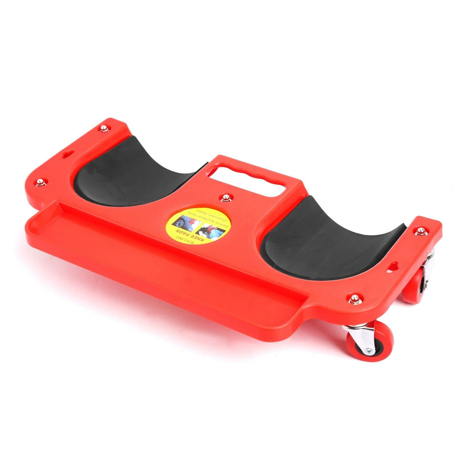 Padded Rolling Knee Creeper with 5 Swivel Casters & Magnetic Tool Tray - Comfortable Mechanic Kneeling Mat for Auto Repair, Home Maintenance & DIY Projects