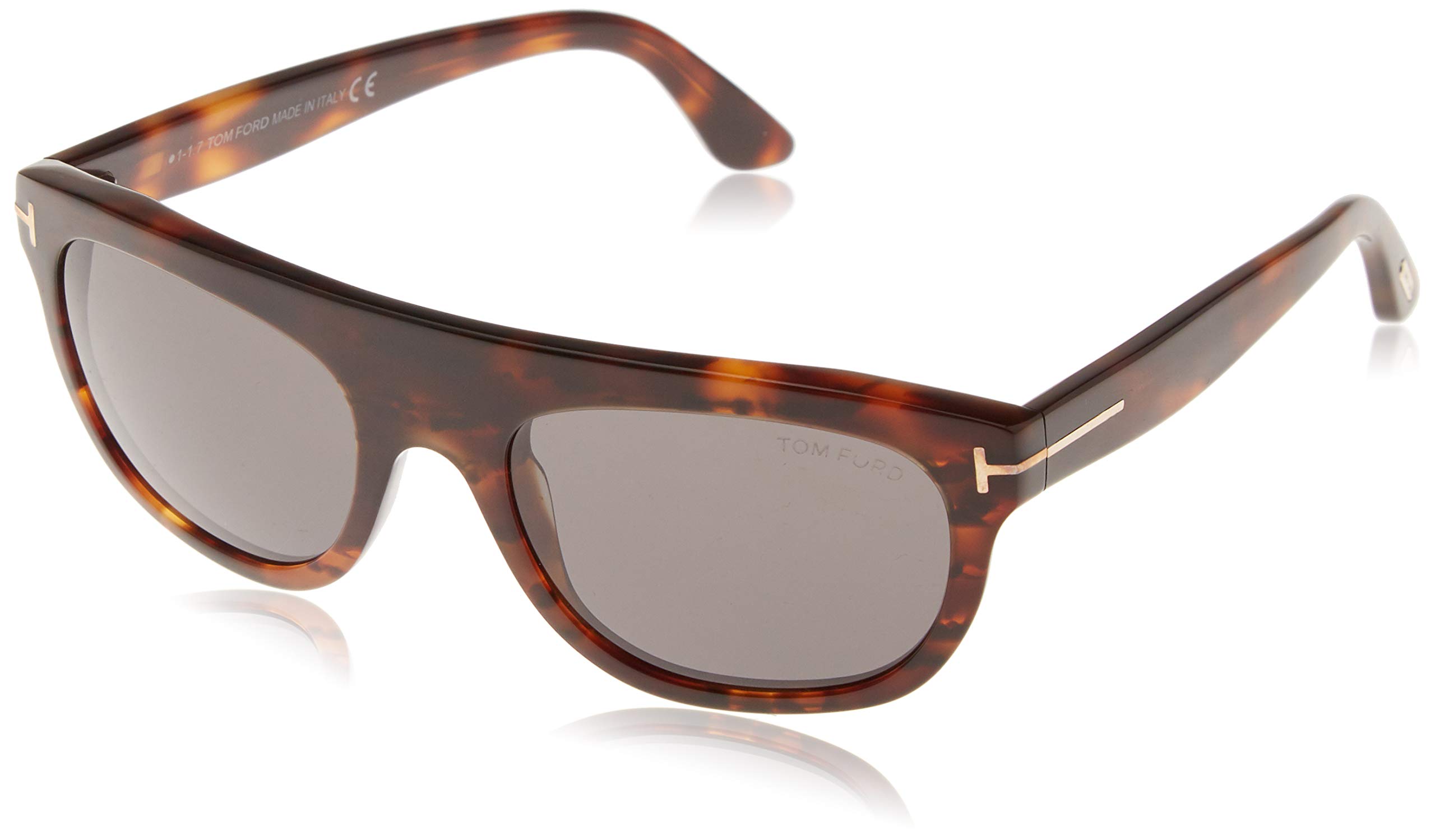 Tom Ford FT0594 52A Federico-02 Havana Rectangular Sunglasses for Men | UV Protection Polarized Lenses | Perfect for Driving, Beach & Outdoor Activities