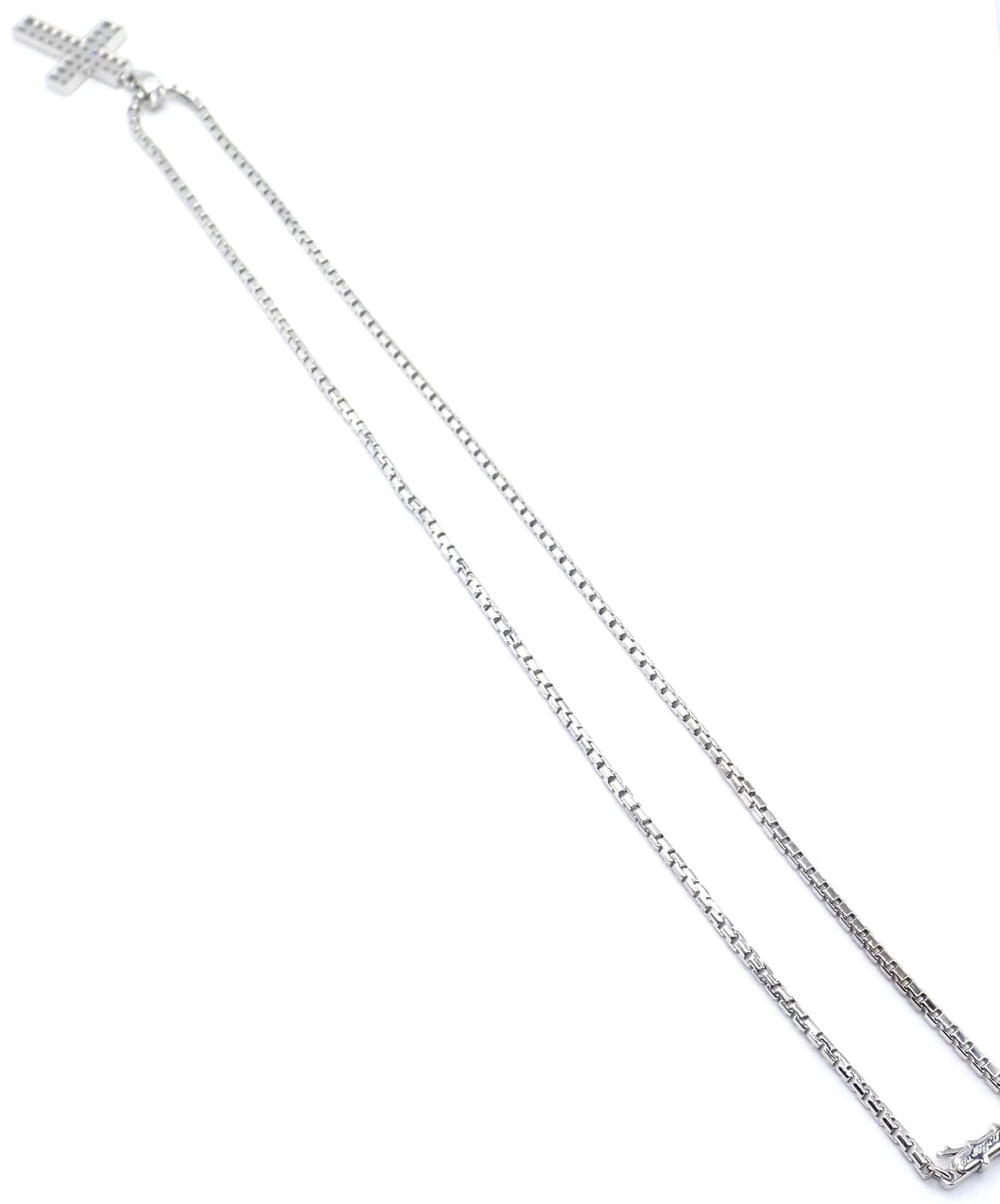 Authentic Cartier Cross 18K White Gold Diamond Pendant Necklace for Women - Luxury Jewelry Gift for Anniversary, Valentine's Day & Special Occasions