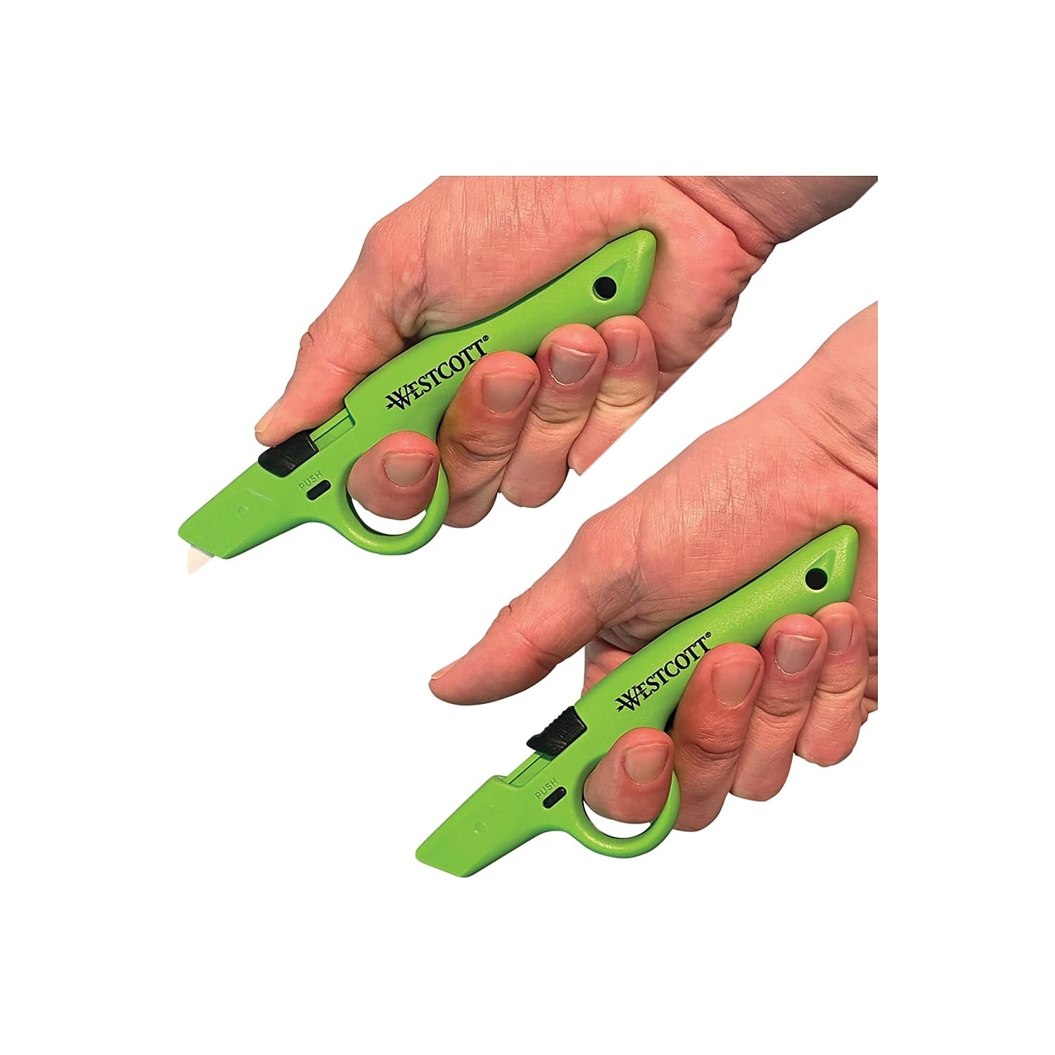Westcott Full Size Retractable Box Cutter - Heavy Duty Utility Knife for Shipping, Packaging & Crafting - Sharp Stainless Steel Blade with Safety Lock - Perfect for Warehouse, Office & Home Use