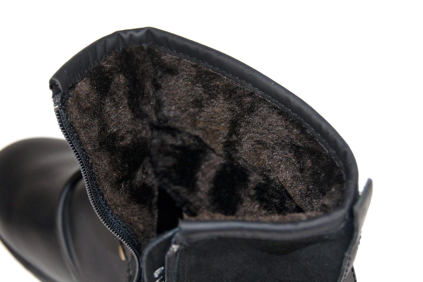 OSSTONE Men's Fashion Leather Chukka Boots - Zipper-Up Moto Boots Casual Shoes OS-5008-1-ABNH | Perfect for Motorcycle Riding, Outdoor Adventures & Street Style
