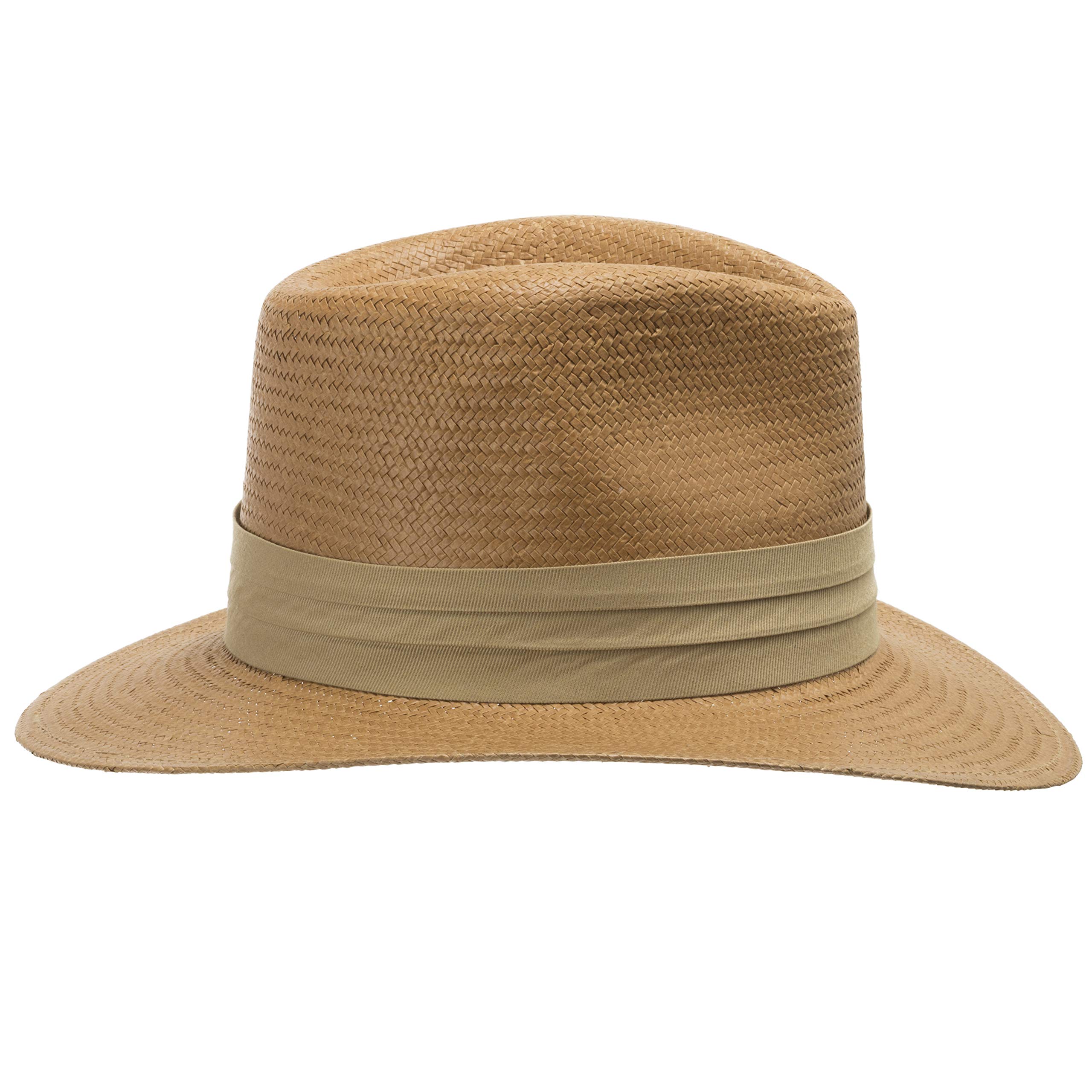 Monte Cristo Classic Fedora Straw Panama Hat - Wide Brim Sun Hat for Men & Women - UPF 50+ Lightweight Beach Hat for Summer, Vacations & Outdoor Activities