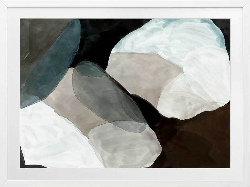 Dream Fragments I Framed Art Print - Modern Abstract Wall Decor for Living Room, Bedroom & Office - Ready to Hang Canvas Painting for Home & Office Decor