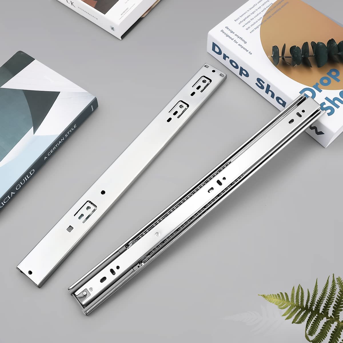 Gobrico 6-Pairs (12pcs) 22-Inch Full Extension Soft Close Ball Bearing Drawer Slides - Heavy Duty Side/Rear Mount Kitchen Cabinet Drawer Runners with Brackets | Perfect for Kitchen Cabinets, Office Furniture, and DIY Storage Solutions