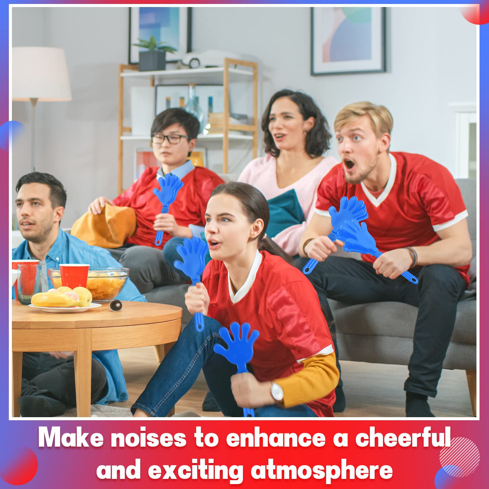 Woanger 4-Piece Jumbo Hand Clappers (11 Inch) - Blue Noise Makers for Parties, Sporting Events & Cheering - Perfect for Basketball, Football Games, Dances & Celebrations