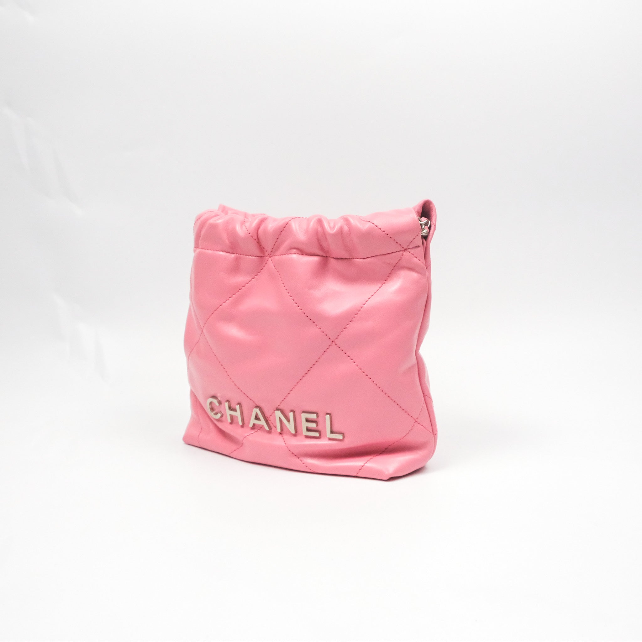 Chanel 22 Mini Bag in Pink Crumpled Calfskin with Aged Silver Hardware - Luxury Crossbody Purse for Women, Perfect for Date Night & Evening Events