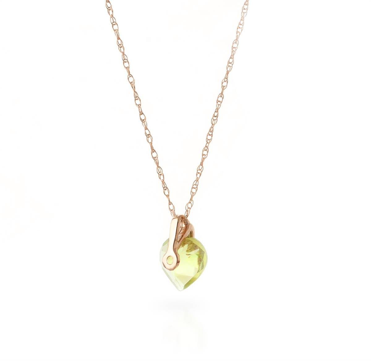 1.15 Carat 14K Solid Rose Gold Heart Peridot Necklace for Women - Elegant Dainty Jewelry Gift for Valentine's Day, Anniversary & Special Occasions