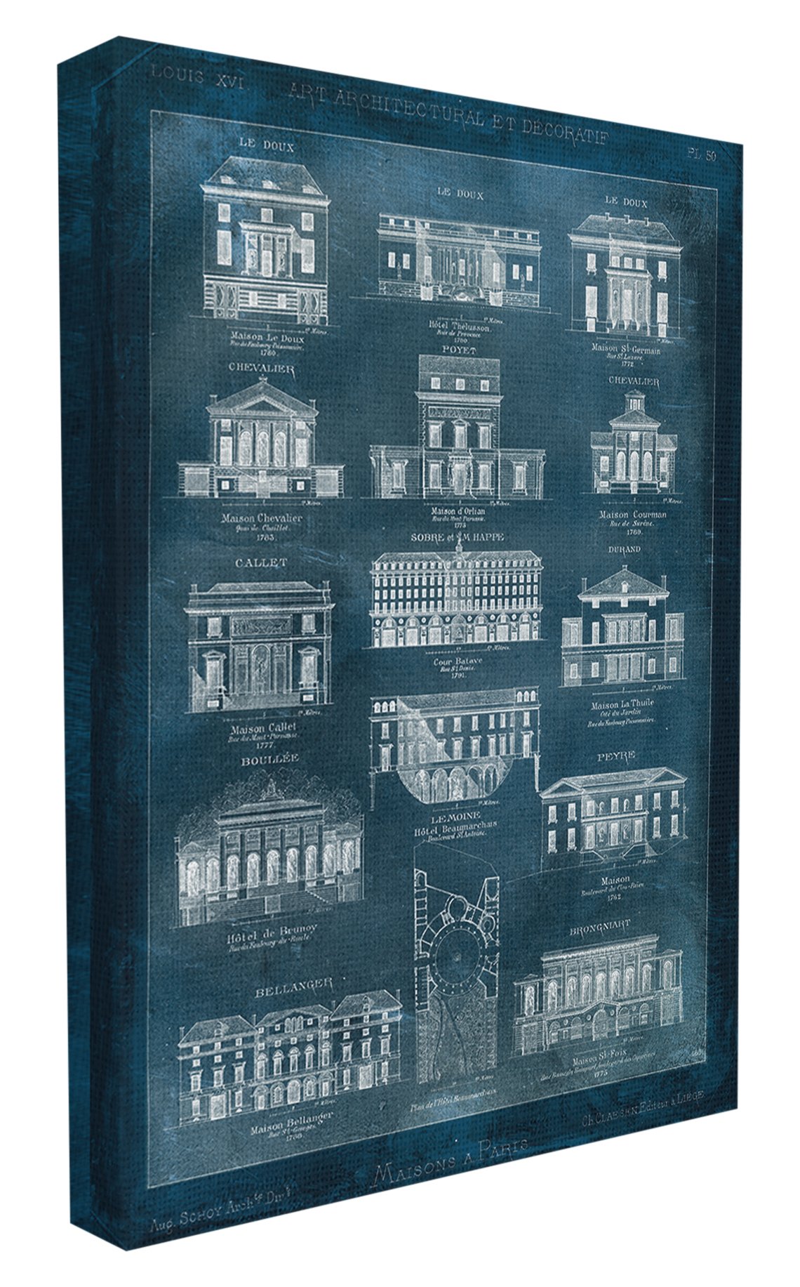 Stupell Industries Blueprint House Design Stretched Canvas Wall Art - 16