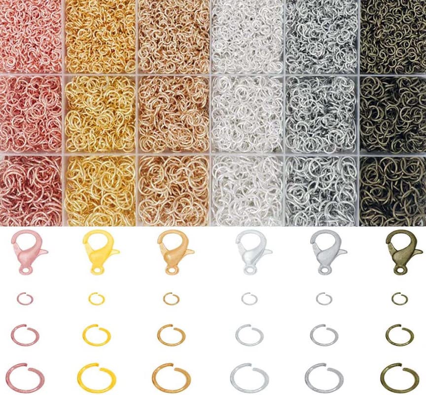 50 Nickel Silver Jump Rings for DIY Crafts - D Hook Swivel Clasp, Lobster Claw Keychain, Eye Screw - Perfect for Jewelry Making, Lanyards & Keychains