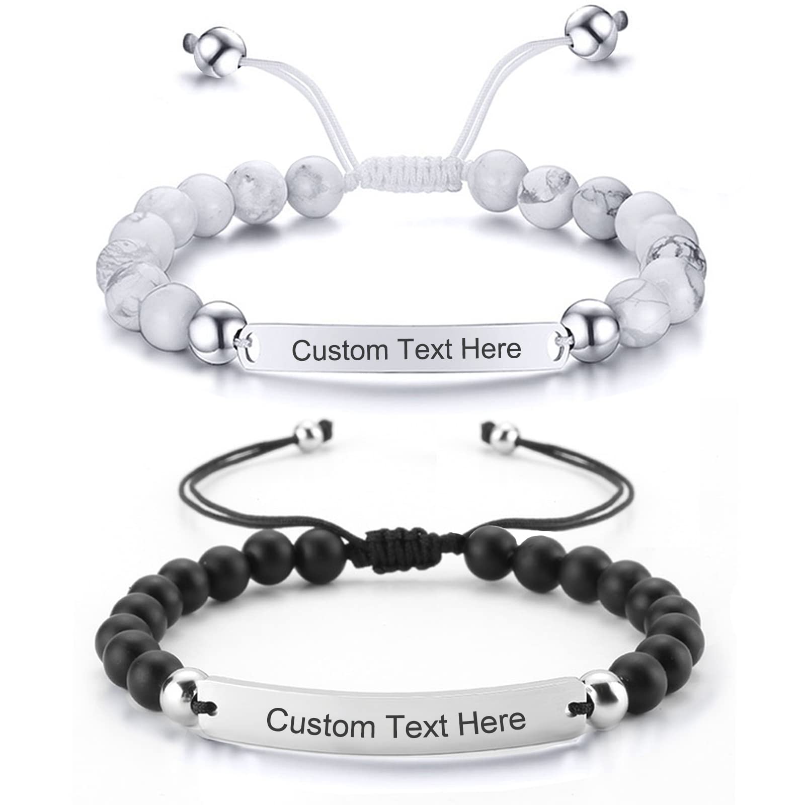 Personalized Engraved Bracelet for Women & Men - Custom Name Bracelet Handmade Gift for Father's Day, Birthday, Graduation | Romantic Couple Jewelry, Anniversary Present, Memorial Keepsake