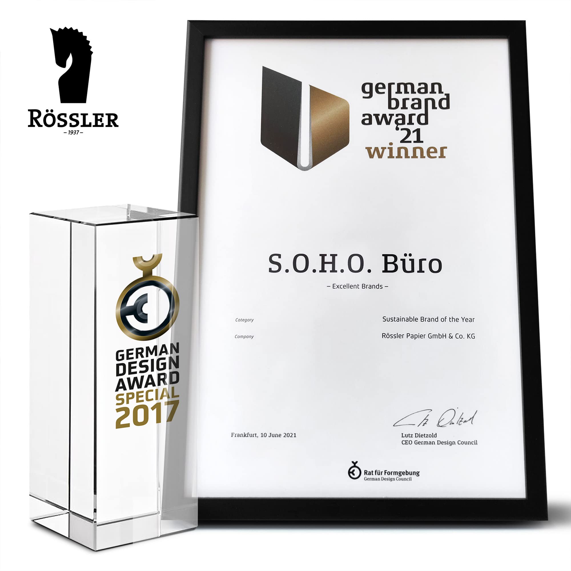 Rössler Soho 3-Drawer A4 File Storage Box - Black | Office Organization & Document Filing Solution for Home & Workspace