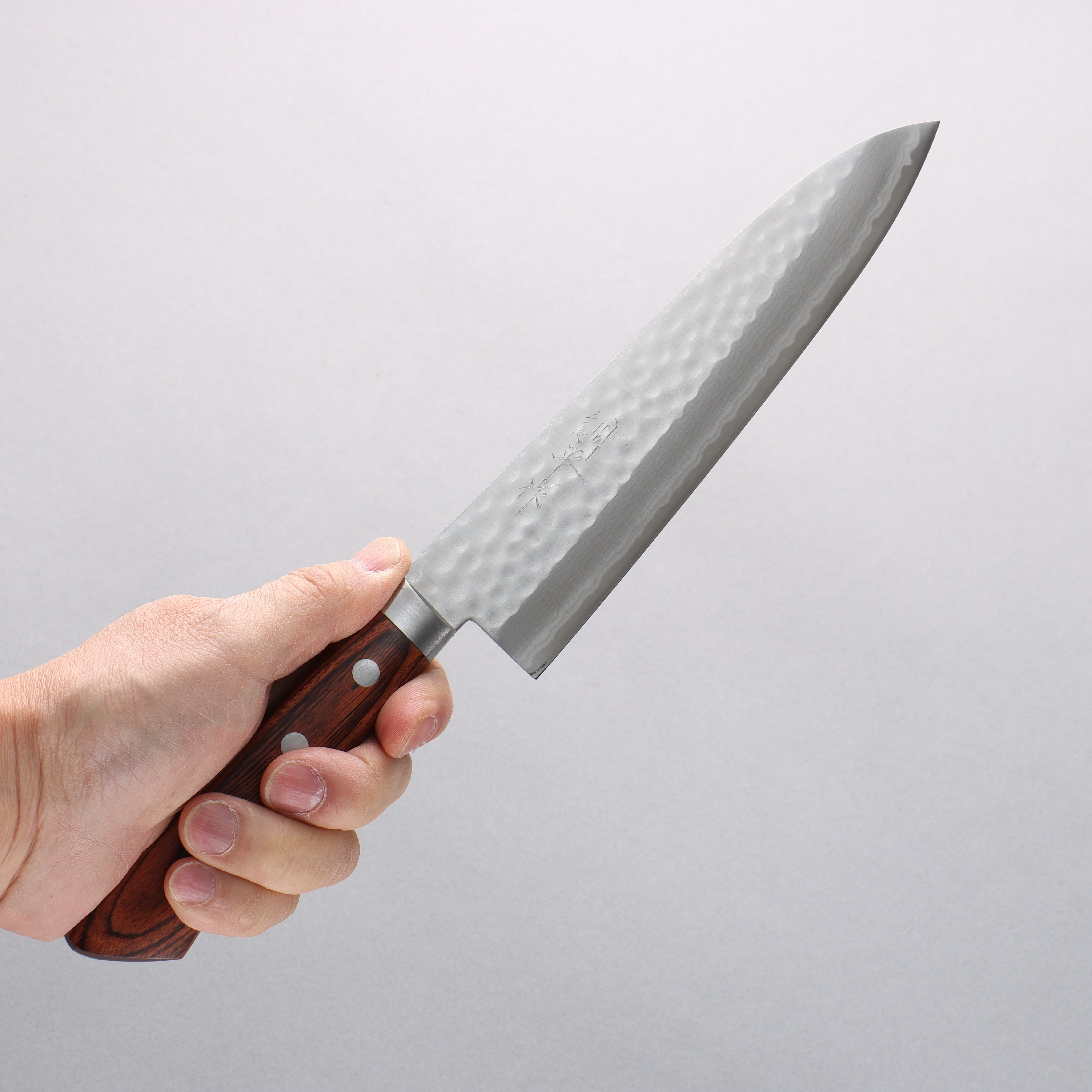 Premium Kunihira Kokuryu VG10 Hammered Damascus Gyuto Knife 180mm - Japanese Chef Knife with Mahogany Handle - Perfect for Slicing, Dicing & Precision Cooking