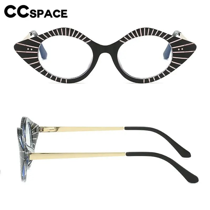 CCspace Women's Full Rim Small Cat Eye Plastic Eyeglasses 57281 - Stylish Retro Frame for Oval & Heart Face Shapes | Perfect for Office, Reading & Fashion Accessories