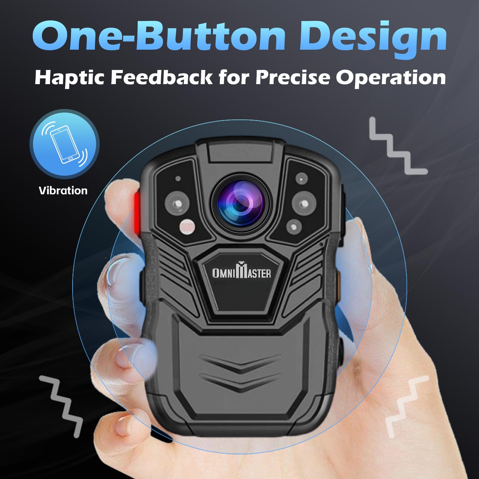 1296P UHD Body Camera with Audio Recording - 2 Inch LCD Display, Night Vision, Waterproof & Shockproof - Compact Body Worn Camera (128GB) for Law Enforcement, Security Guards & Outdoor Activities