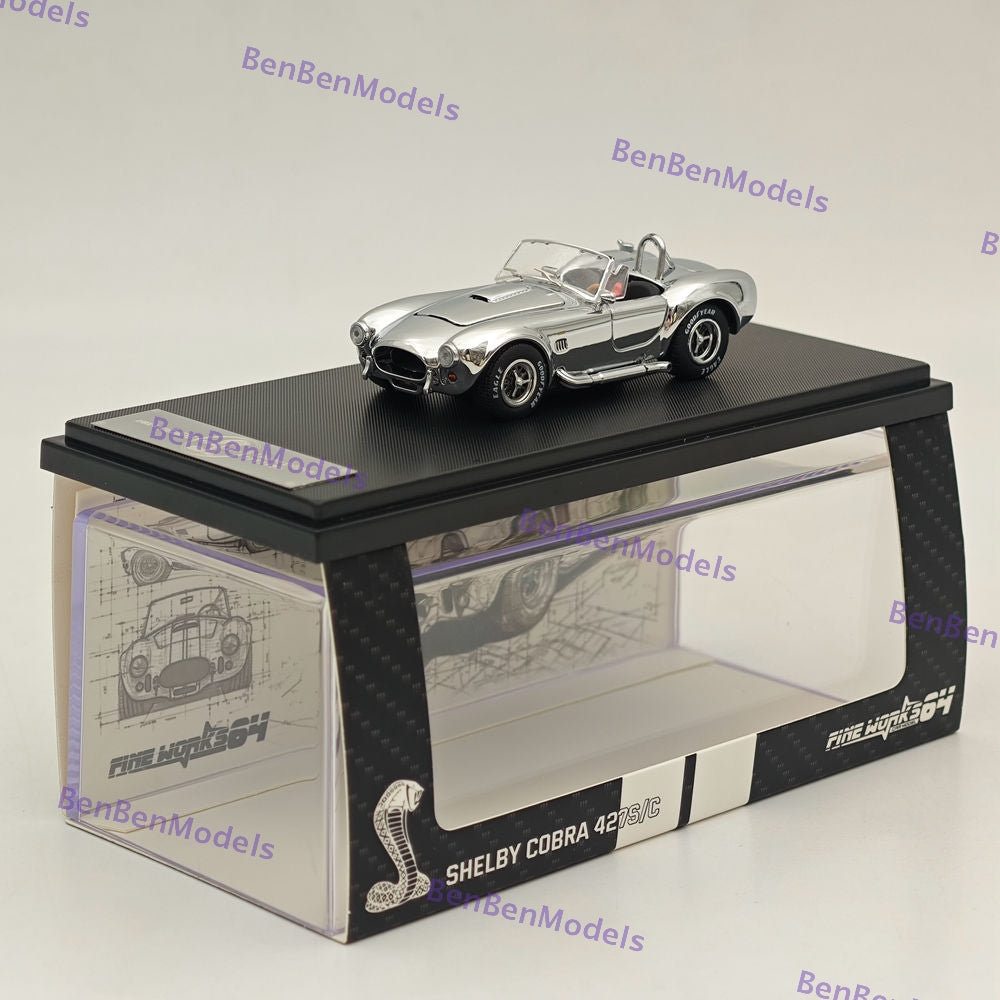 Fine Works Ford SHELBY COBRA 427S/C 1:64 Scale Diecast Model Car - Limited Edition Collectible for Display, Racing Enthusiasts & Car Lovers