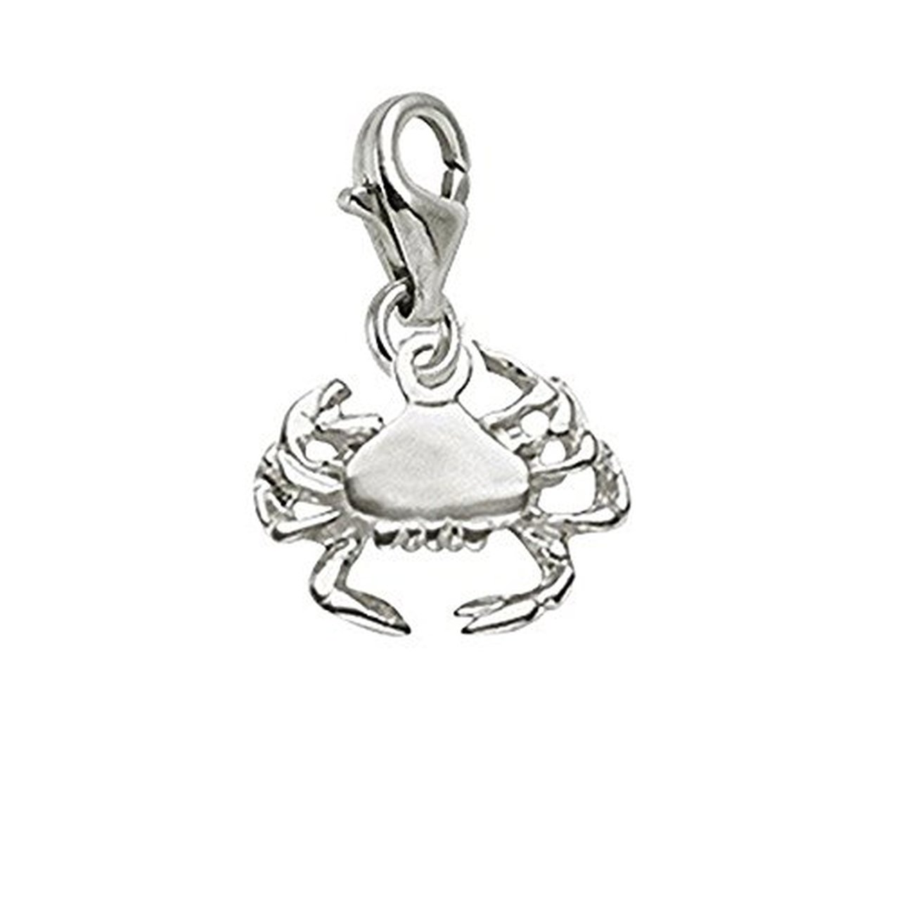Lobster Claw Clasp Crab Charm Pendant - Silver Jewelry Making Supplies for DIY Bracelets & Necklaces - Perfect for Beach Themed Jewelry, Summer Accessories, and Gift Giving