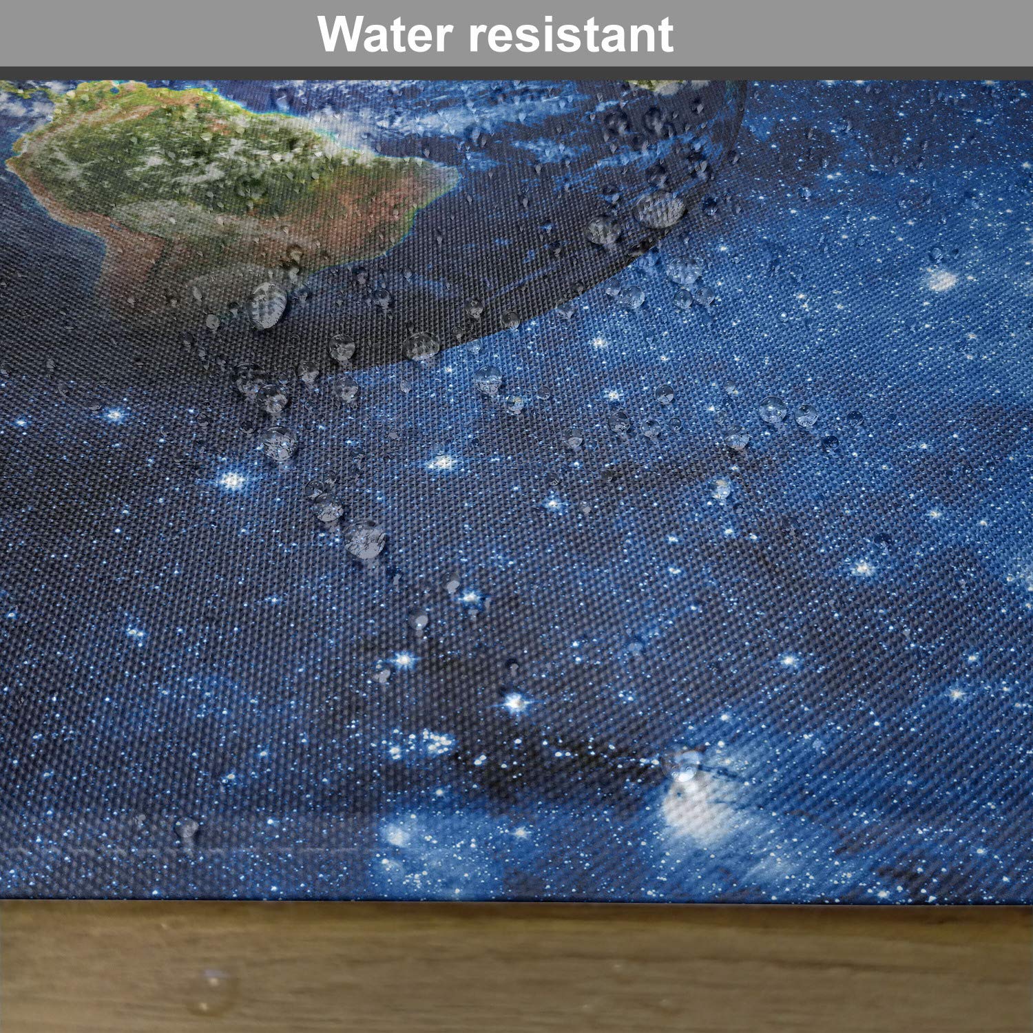 Ambesonne Space-Themed Place Mats Set of 4 - Solar System Planet Earth Design with Stars, Washable Fabric Table Mats for Dining Room & Kitchen Decor (Blue Green) | Perfect for Sci-Fi Lovers, Astronomy Enthusiasts & Space-Themed Parties