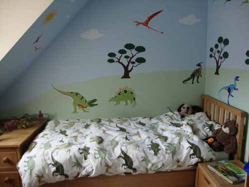 My Wonderful Walls Dinosaur Room Wall Mural - Peel & Stick Wall Decals for Kids Bedroom Decor | Dinosaur Theme Nursery Wall Stencils for Boys & Girls | Perfect for Playrooms, Classrooms & Birthday Party Decorations