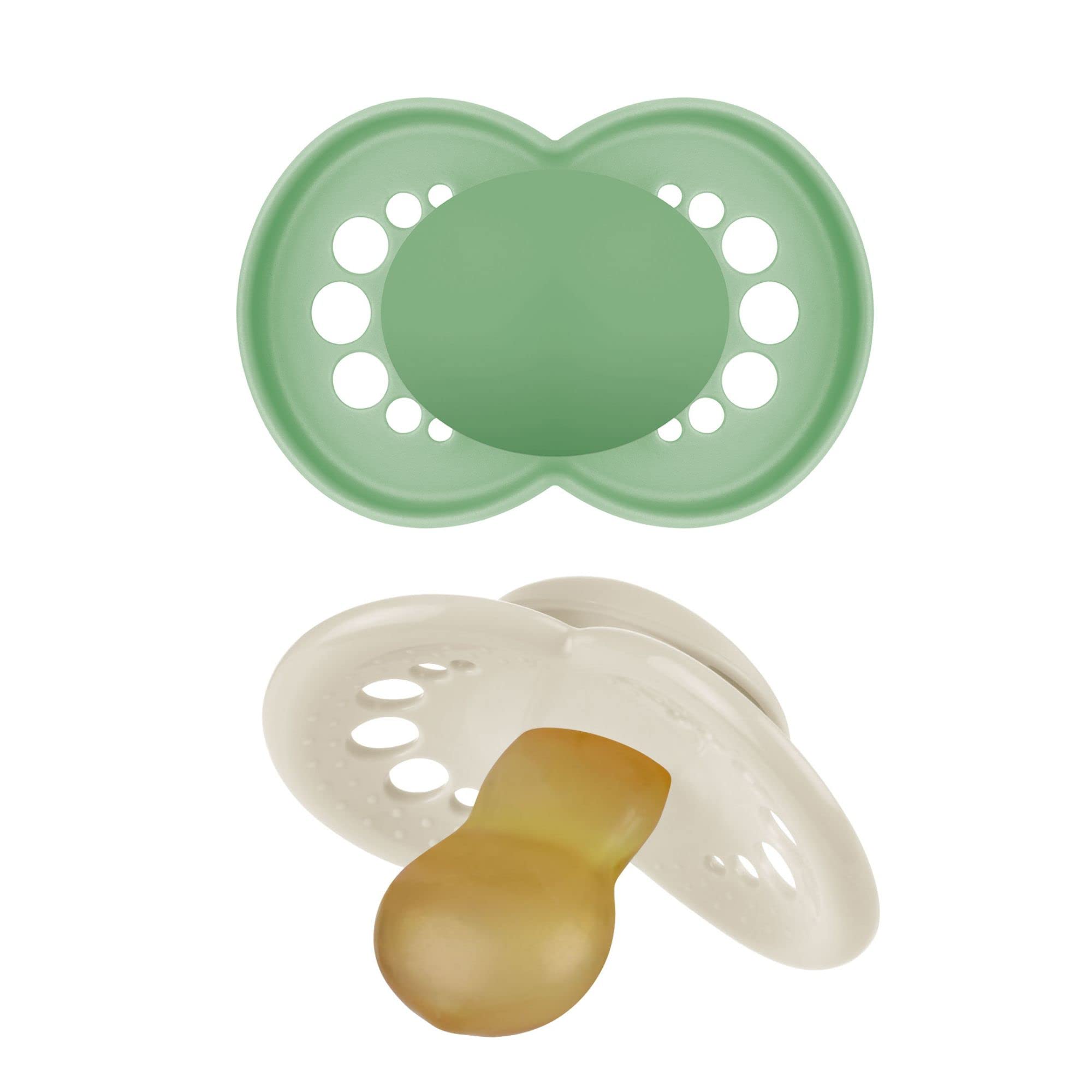 **MAM Original Latex Pacifiers for Babies 6-16 Months – Natural Rubber Nipple, Eco-Friendly Bio-Circular Materials, Easy to Clean with Sterilizer Case – 2-Pack Soothers for Day & Night Comfort**