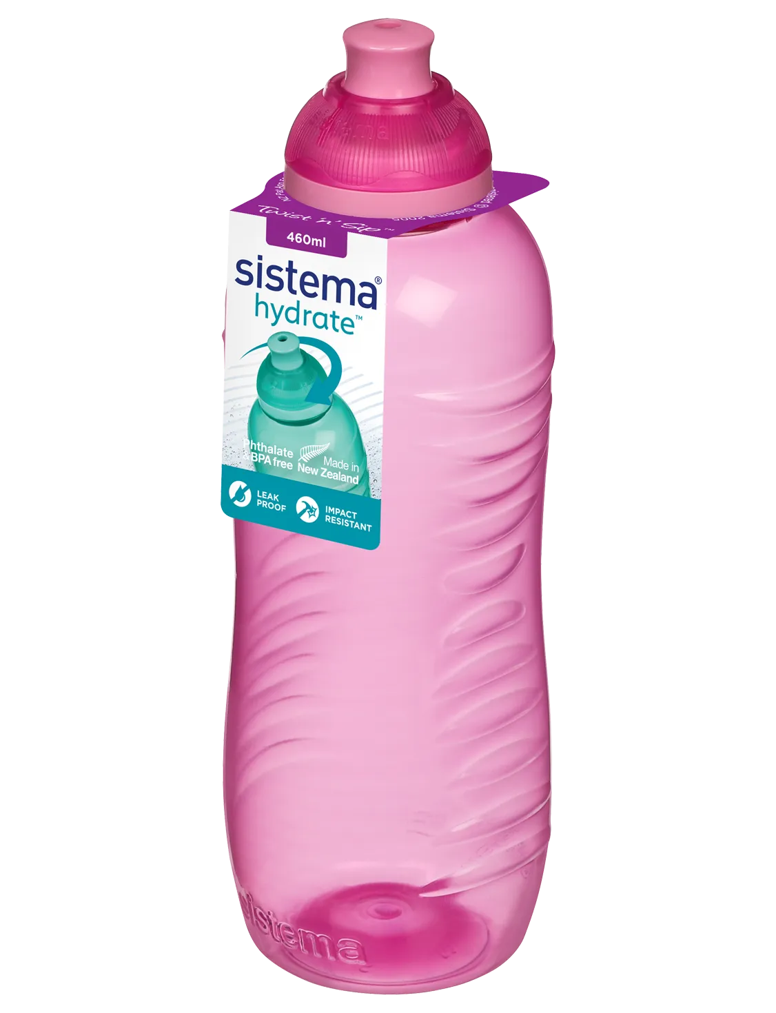 460ml Twist 'N' Sip Squeeze Bottle - Leak Proof Portable Water Bottle for Sports, Gym, Hiking & Outdoor Activities