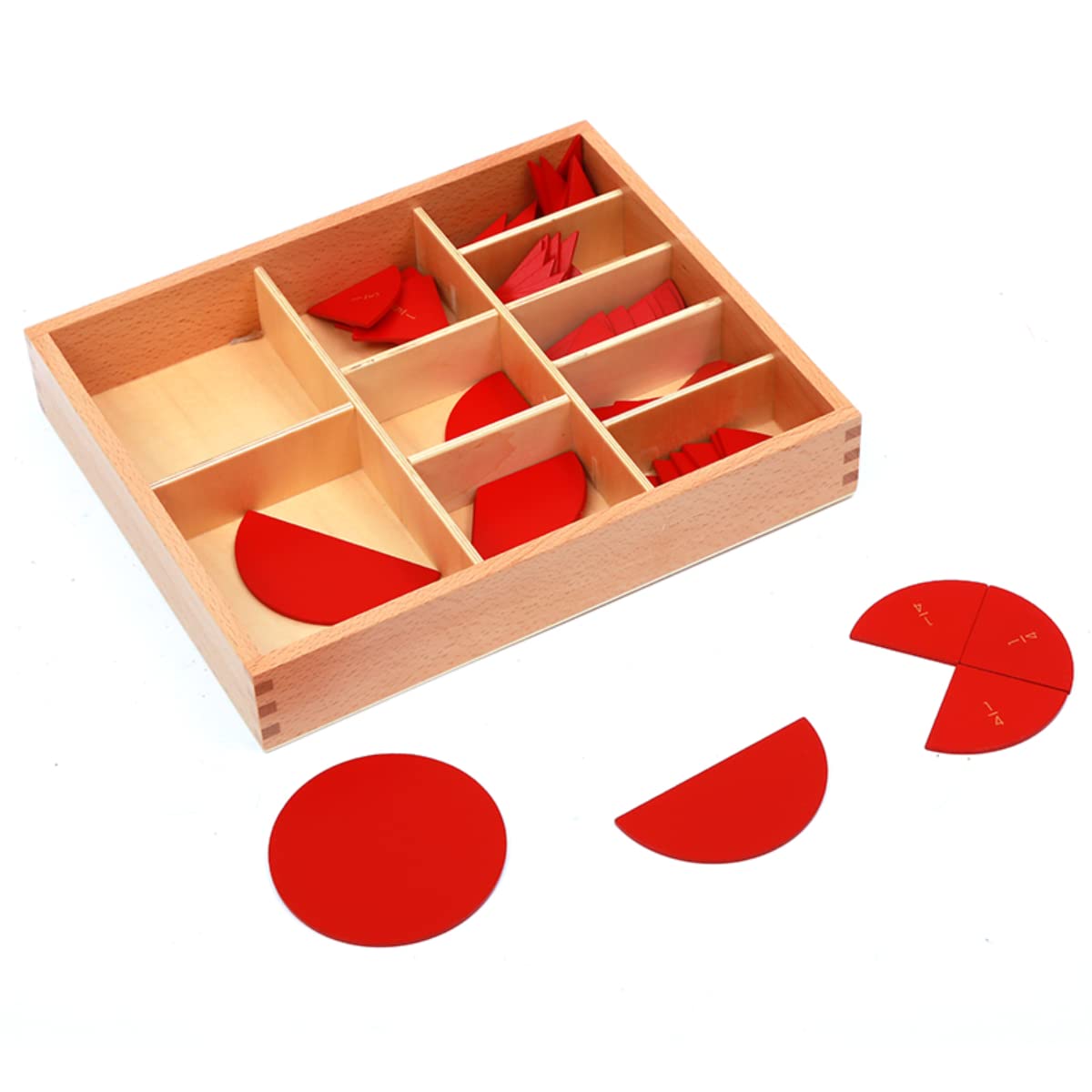 Montessori Fraction Circles 1-20 - Educational Math Toys for Preschool & Kindergarten Kids - Wooden Fraction Learning Set with Cut-Out Labels - Perfect for Homeschooling, Classroom Teaching & Early Childhood Math Development