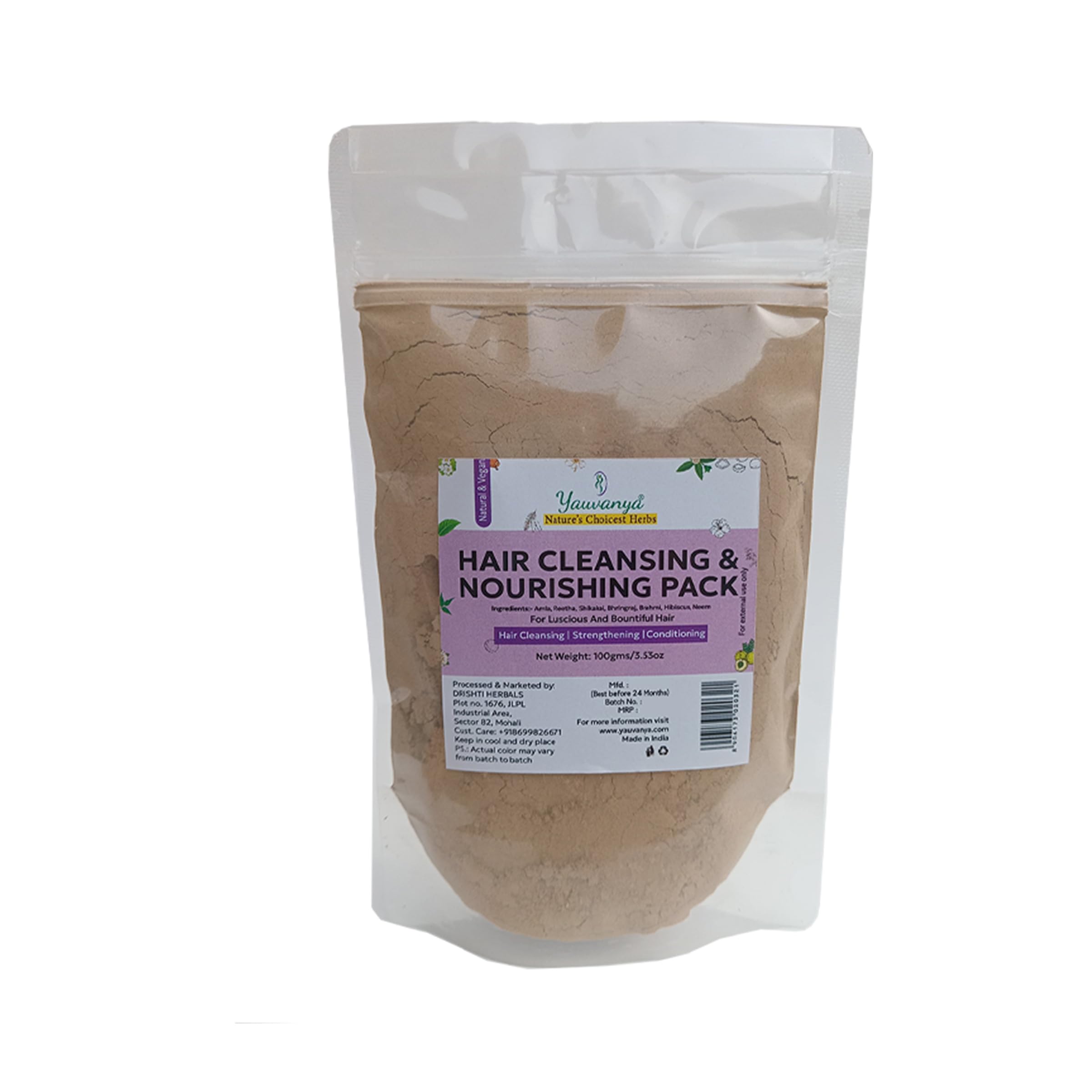 Yauvanya Hair Cleansing & Nourishing Pack (100g) - Deep Cleansing & Hydrating Hair Treatment for Dry, Damaged Hair - Perfect for Salon-Quality Hair Care at Home
