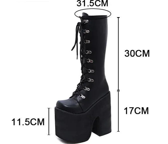 Thick Block Platform High Heel Boots for Women - Chunky Heel Ankle Boots with Non-Slip Sole | Perfect for Office, Party & Night Out