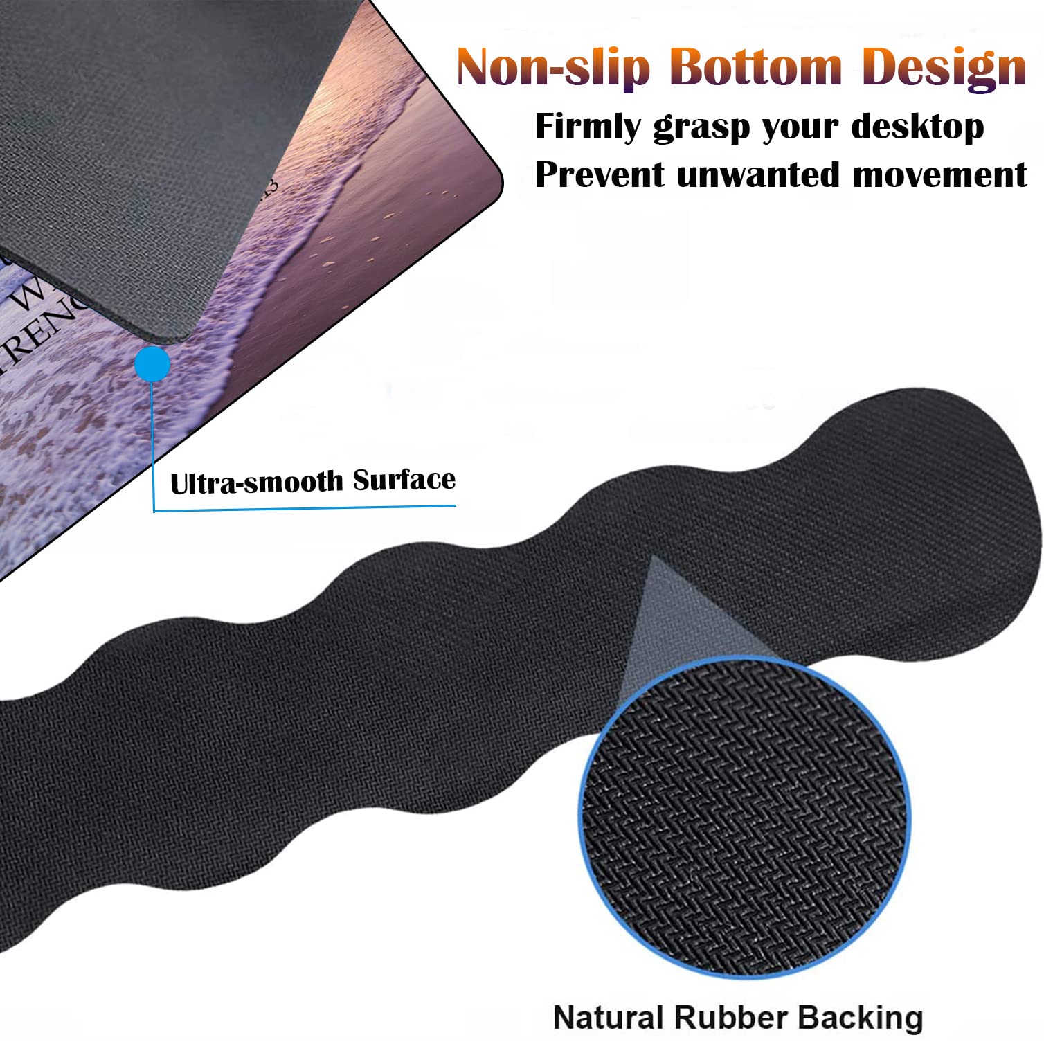 Ergonomic Keyboard & Mouse Wrist Rest Pad Set with Anti-Slip Mouse Pad & Coaster - Comfortable Wrist Support for Pain Relief - Perfect for Home, Office & Gaming Workstations - Bible Verse Philippians 4:13 Design