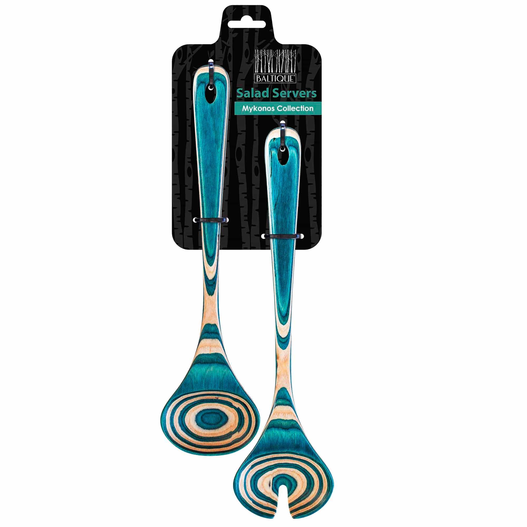 Baltique® Mykonos Collection Salad Serving Set - 11 3/4 Inch Stainless Steel Salad Servers with Ergonomic Handles - Perfect for Dinner Parties, BBQs, and Holiday Gatherings