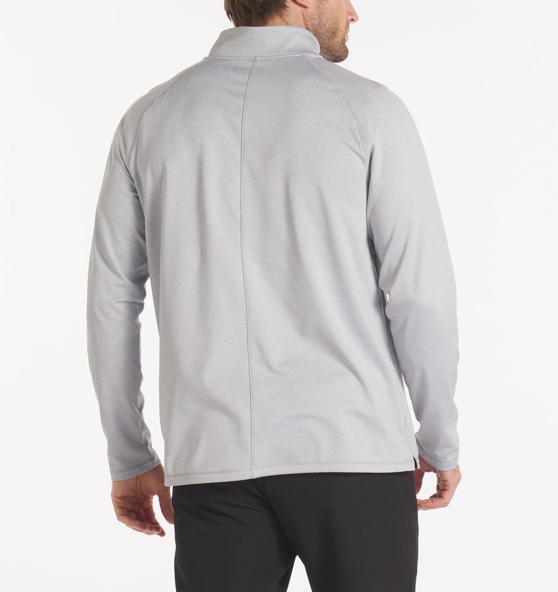 Men's Interlock Quarter Zip Pullover Sweatshirt - Heather Gray - Lightweight & Comfortable for Casual Wear, Workout & Outdoor Activities