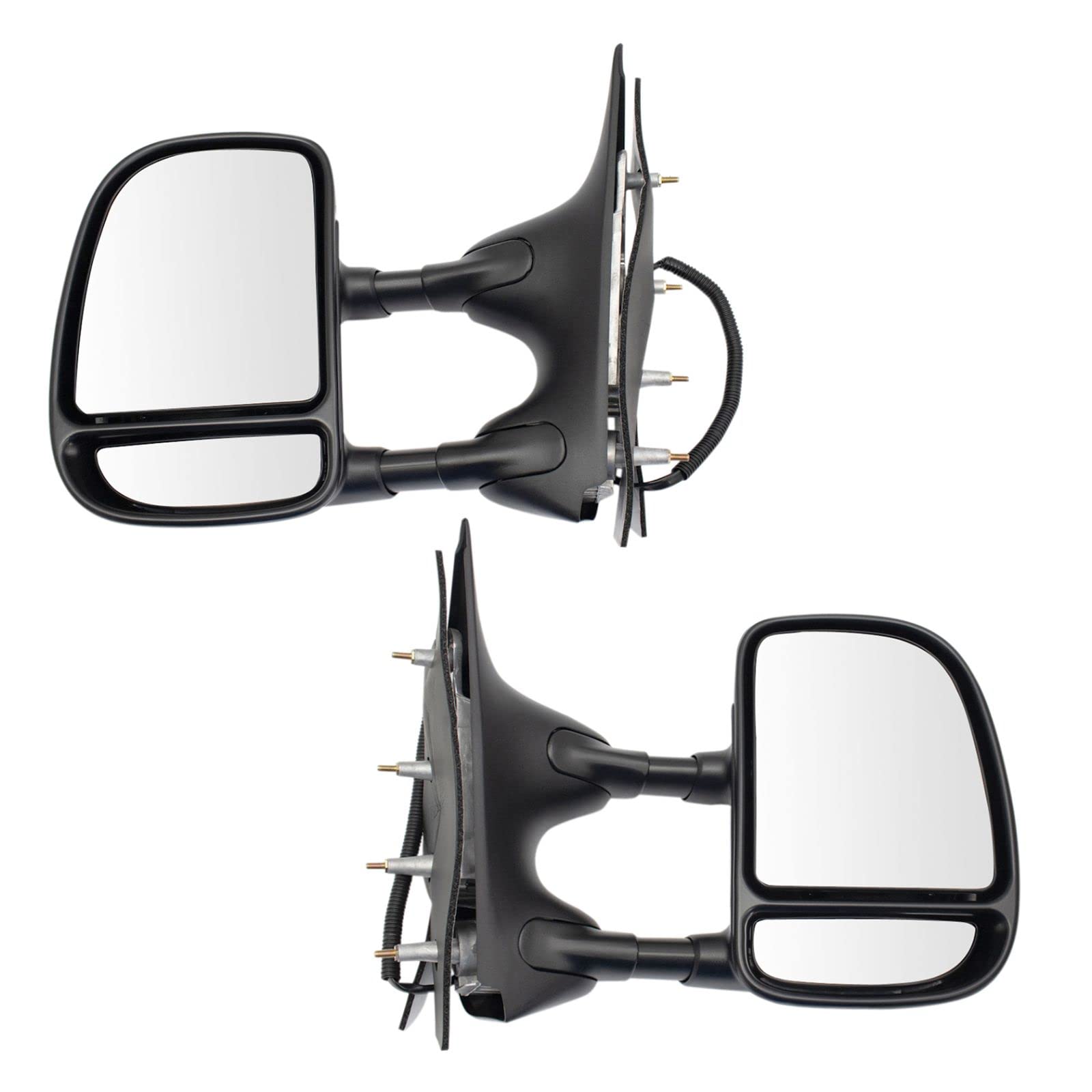 Heavy Duty Towing Power Side View Mirrors Pair Set Compatible with 2002-2008 Ford Econoline Van - Perfect for Enhanced Visibility While Towing Trailers or Large Loads