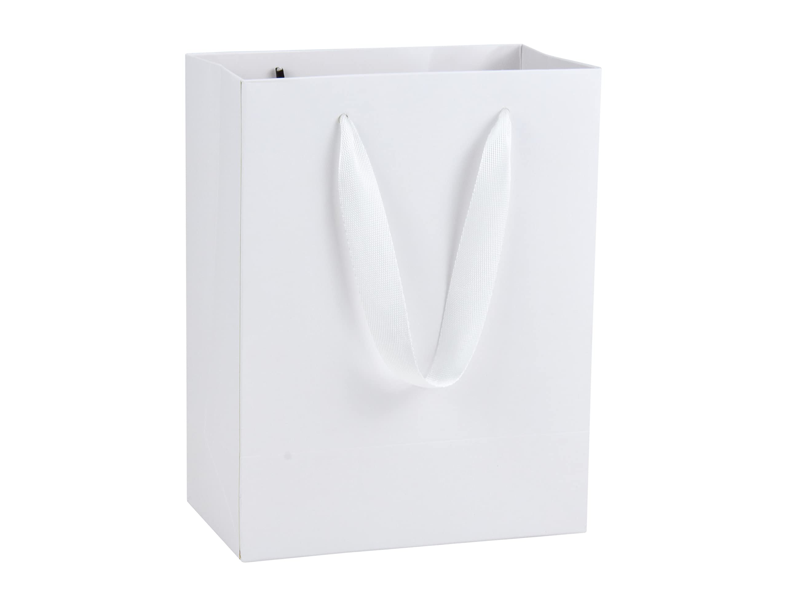HUAPRINT 20 Pack White Paper Gift Bags with Handles - 7x4x9 Inch Small Shopping Bags for Retail, Party Favors, Wedding, Merchandise & Business - Perfect for Gift Wrapping, Favor Bags & Store Packaging