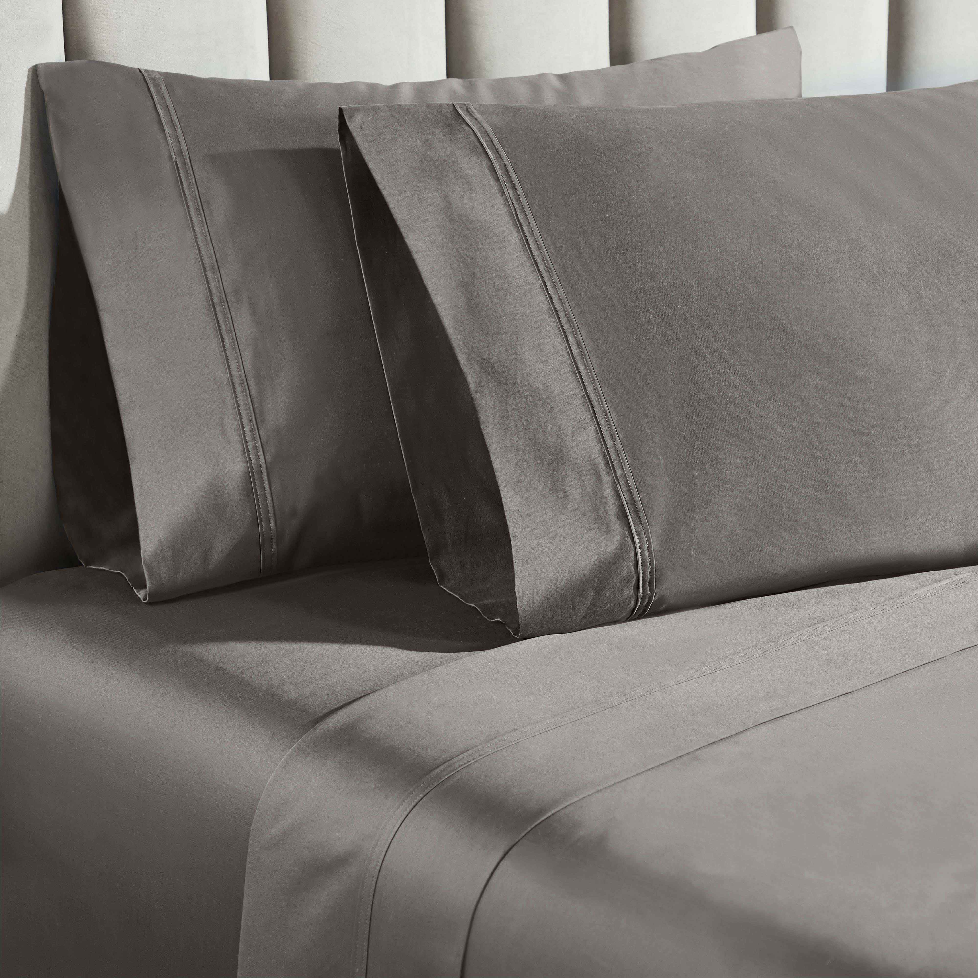Premium 850 Thread Count 100% Cotton Solid Color Bed Sheet Set - Ultra Soft & Breathable for Comfortable Sleep - Perfect for Master Bedroom, Guest Room & Luxury Hotels