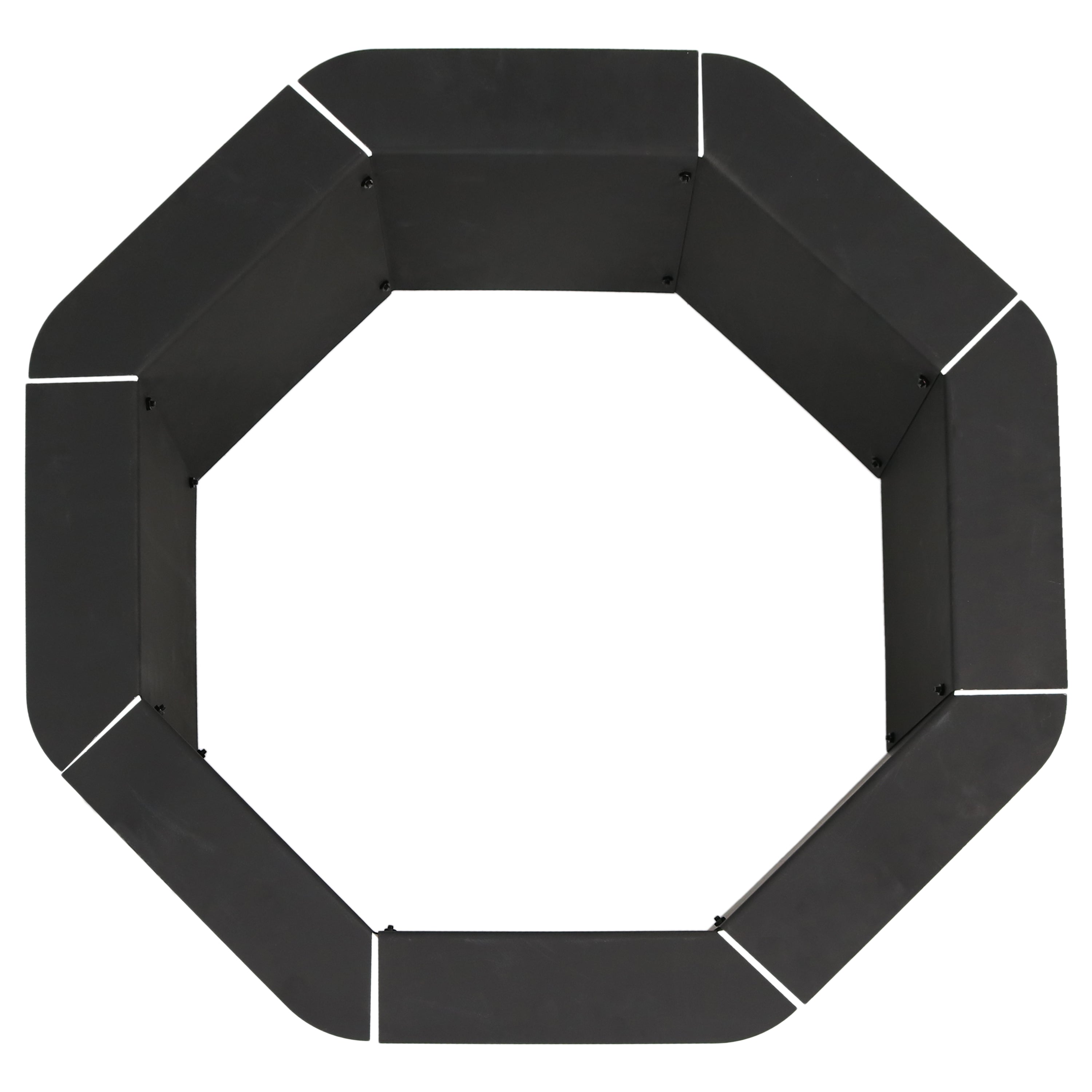 Heavy Duty Steel Octagon Fire Pit Ring - 30-Inch Inside Diameter for Outdoor Camping, Backyard Bonfires & Patio Gatherings