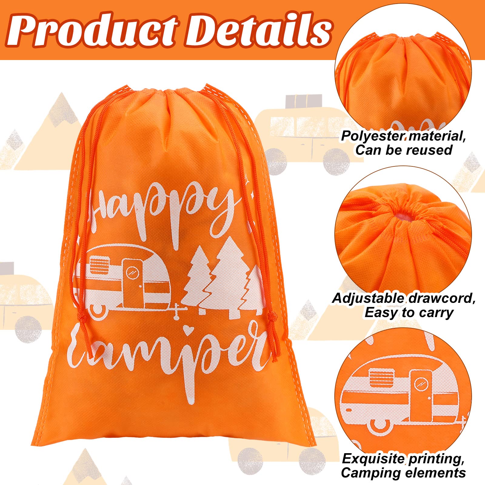 Shappy 16-Pack Adventure Themed Drawstring Bags for Kids - 12.6x8.7 Inch Camping Party Favors, Birthday Gifts & Outdoor Supplies | Perfect for Camp Parties, School Events & Treasure Hunts