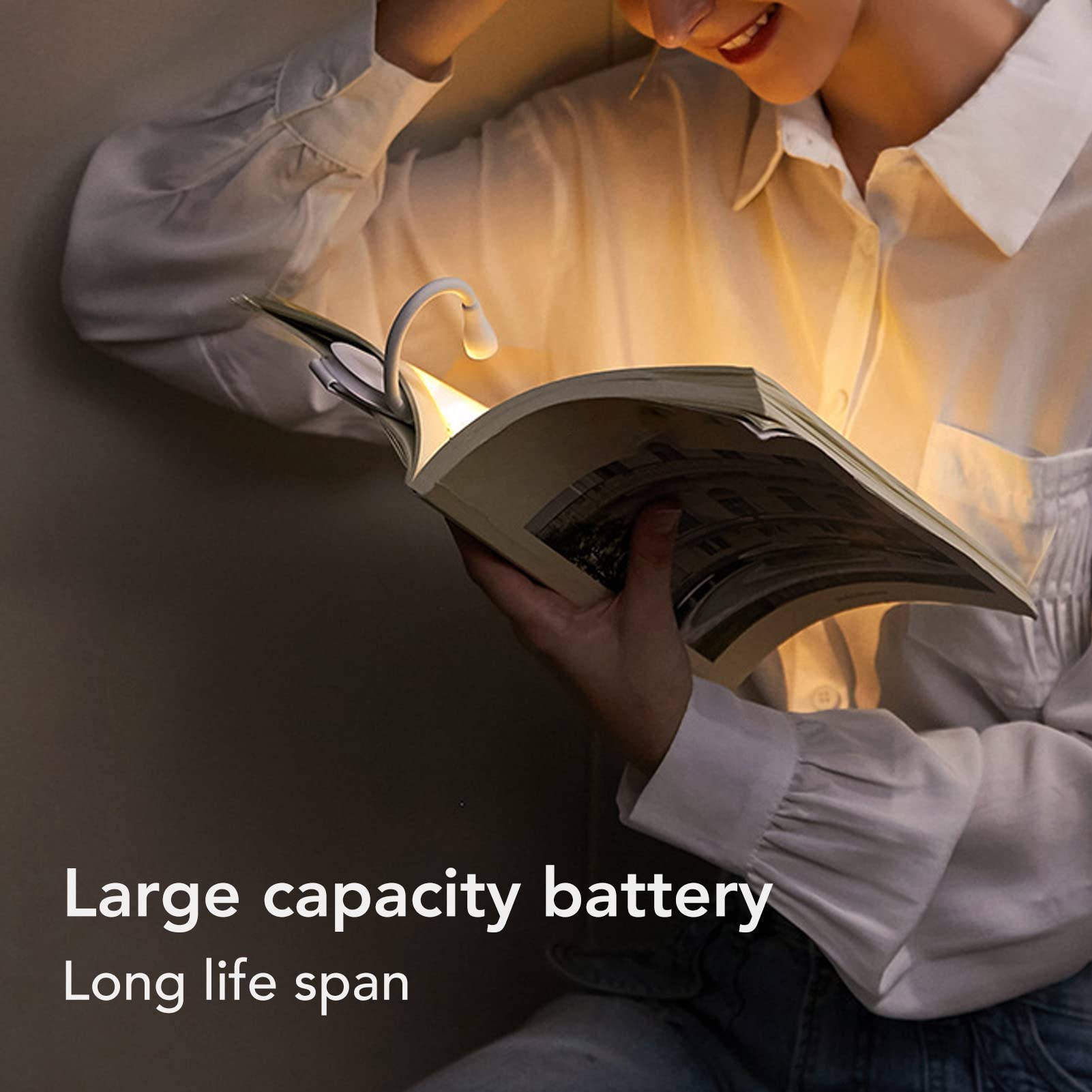 USB Rechargeable Book Light with 3 Color Modes & Adjustable Brightness - Flexible Clip On Reading Light for Night Reading, Studying, Travel & Bedtime Use