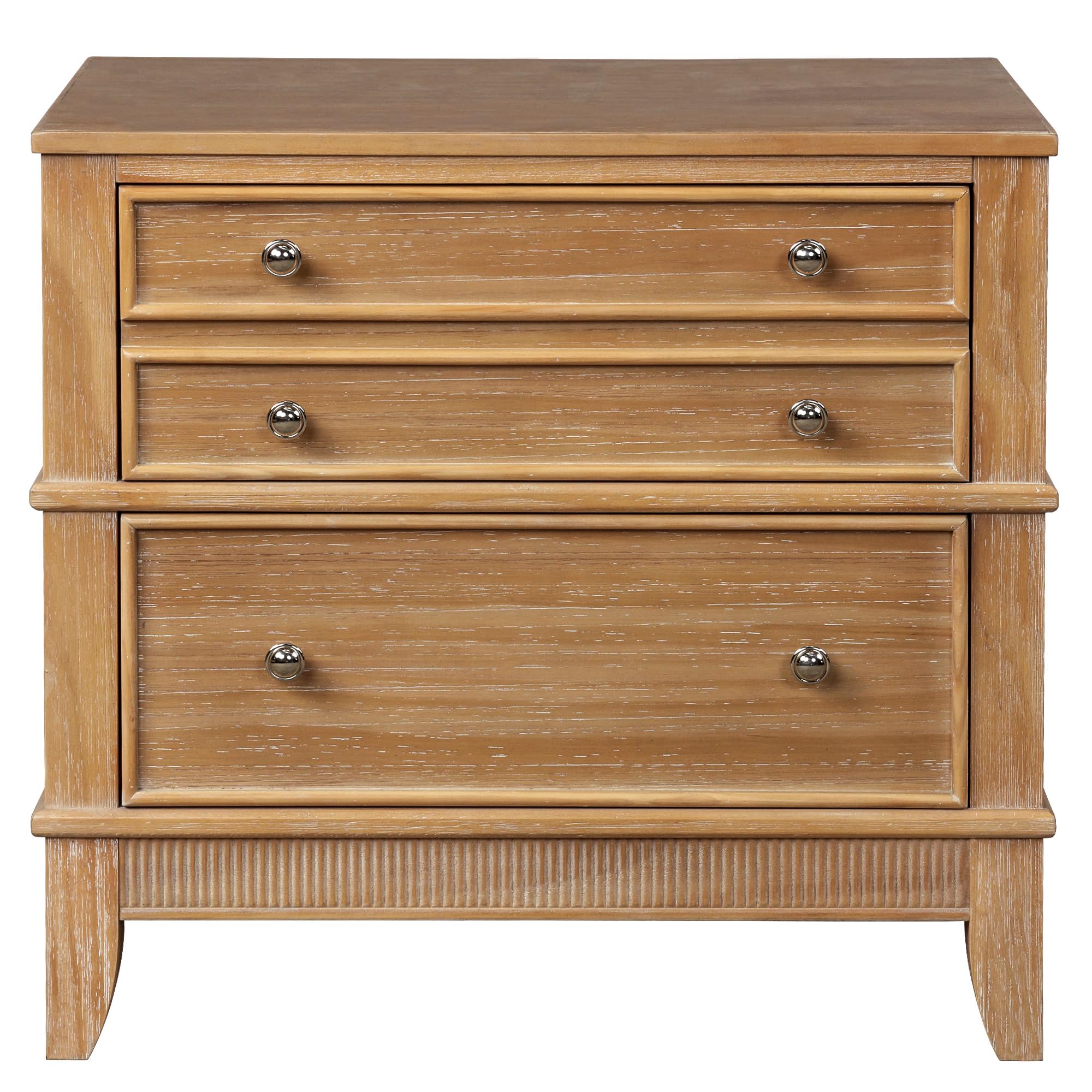 Modern Solid Wood Nightstand with 3 Drawers - Storage End Table for Bedroom & Living Room - Natural Wood Bedside Cabinet - Perfect for Small Spaces, Apartment Furniture & Home Organization