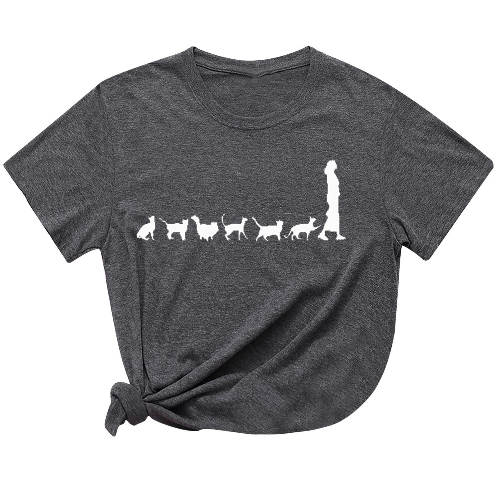 Funny Graphic Tee Tshirt for Women - Loose Fit Casual Short Sleeve Pullover Top - Summer Fashion Blouses - Perfect for Beach Outings, Weekend Wear & Casual Office Looks