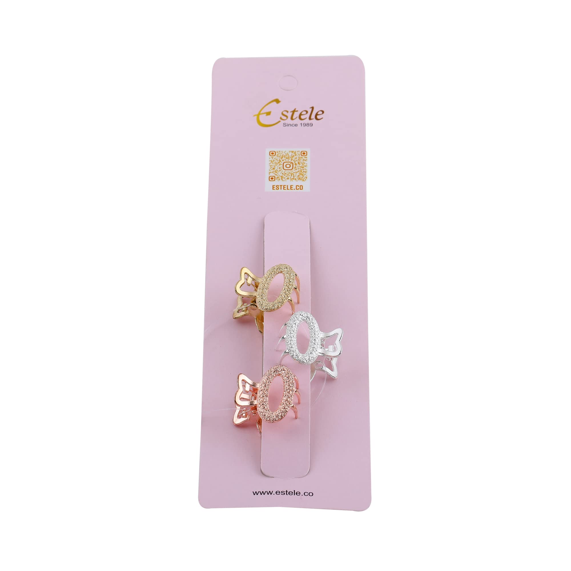 Trendy Multi-Color Metal Claw Hair Clips for Women & Girls | Pack of 3 | Elegant Hair Accessories for Parties, Weddings & Everyday Style - HC-92/3