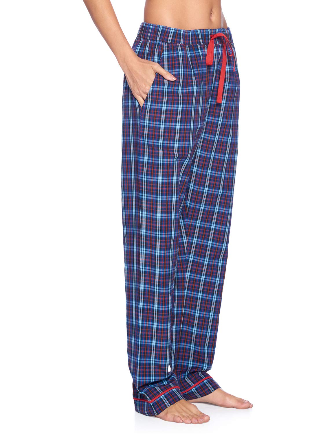 Ashford & Brooks Women's Plaid Woven Pajama Set - Soft 2-Piece Button Down Sleepwear & Loungewear for Cozy Nights & Relaxing at Home