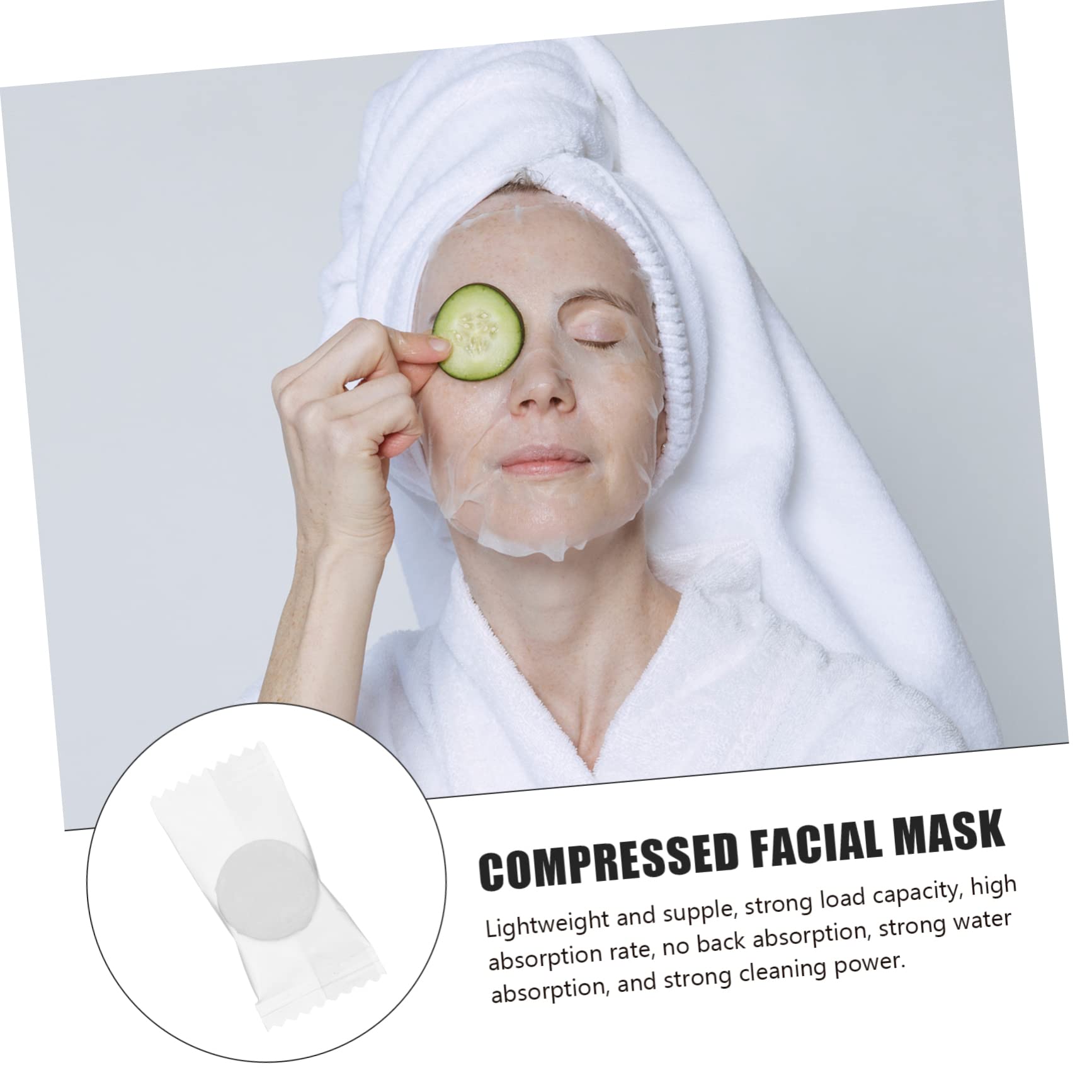 100-Pack Compressed Facial Towels - Travel-Friendly Skincare Face Masks & Washcloths - White Cotton for On-the-Go Cleansing, Camping, Gym & Emergency Kits