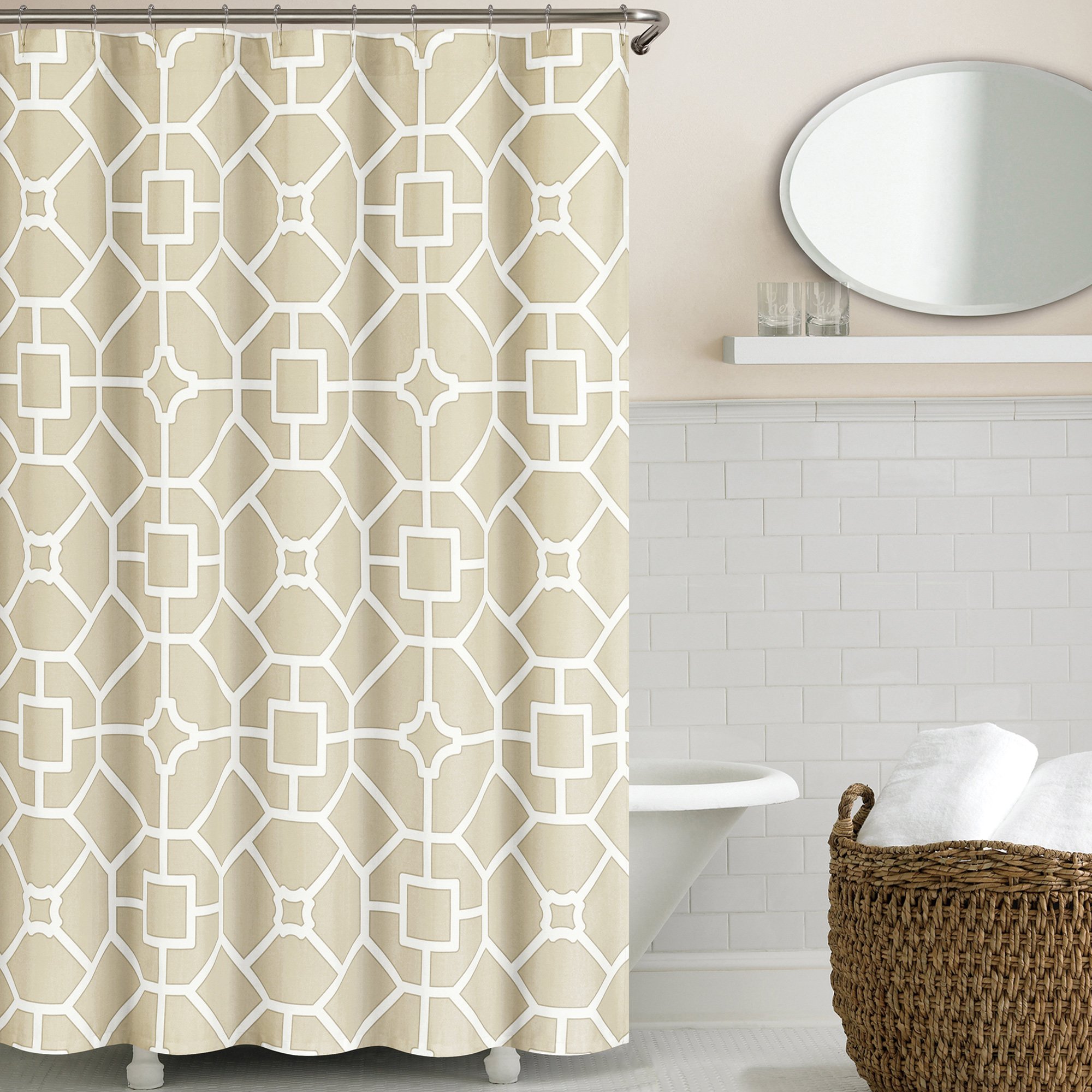 Echelon Home Gramercy Waterproof Shower Curtain - Birch Wood Pattern Bathroom Decor for Modern & Rustic Homes - Perfect for Bathrooms, Guest Suites, and Spa Retreats
