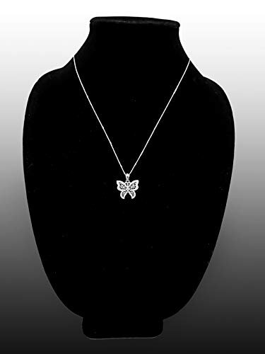 14K White Gold Filigree Butterfly Charm Necklace for Women - Elegant Dainty Jewelry Gift for Birthday, Anniversary & Valentine's Day - Perfect for Everyday Wear & Special Occasions