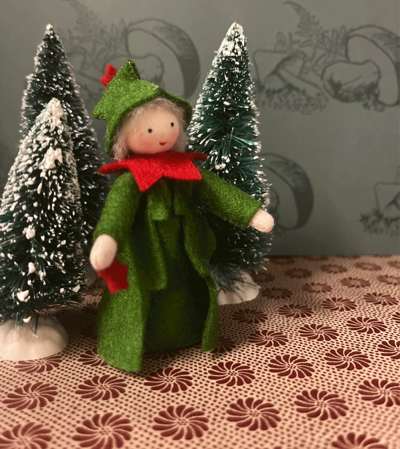 2023 Large White Standing Christmas Tree - Waldorf Style Flower Fairy Decor for Holiday Home, Party & Festive Decorations